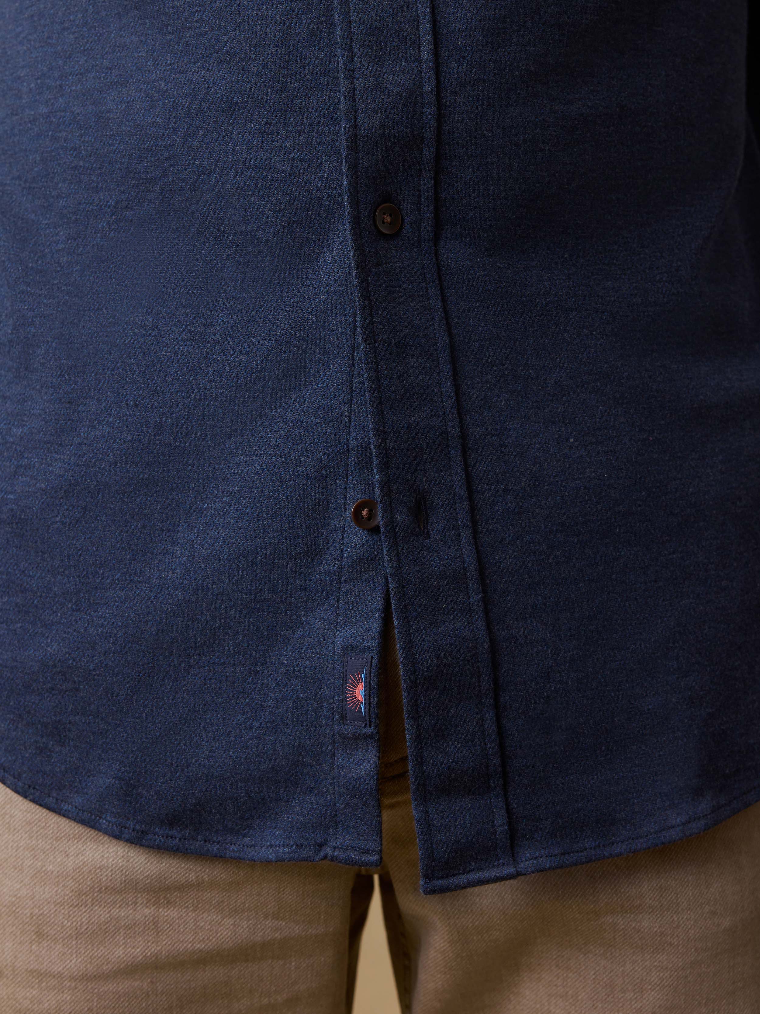 Coastline Knit Shirt - Ocean Heather Twill | Faherty Brand