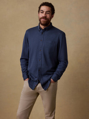Coastline Knit Shirt - Ocean Heather Twill