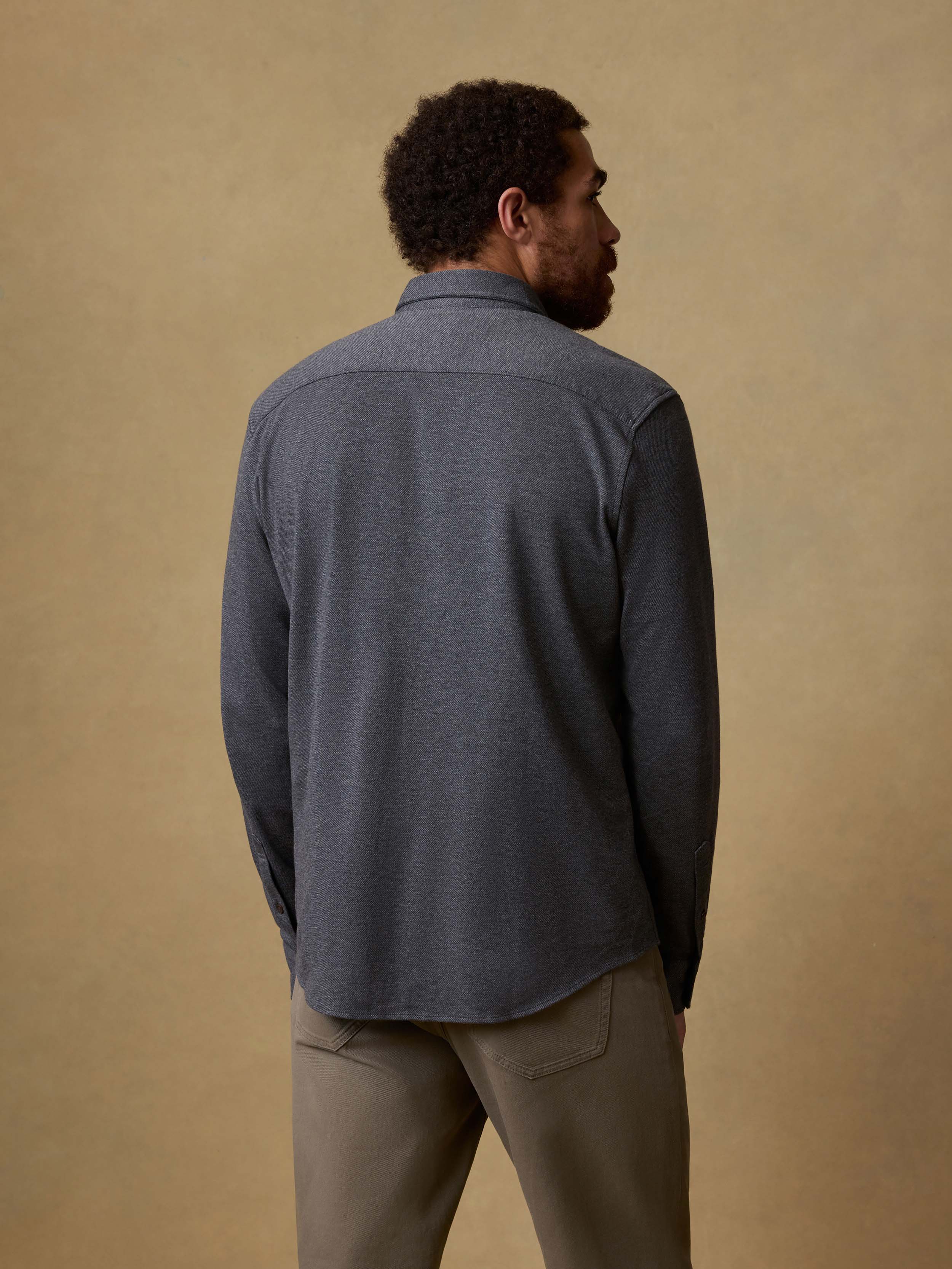 Coastline Knit Shirt - Charcoal Heather Twill | Faherty Brand