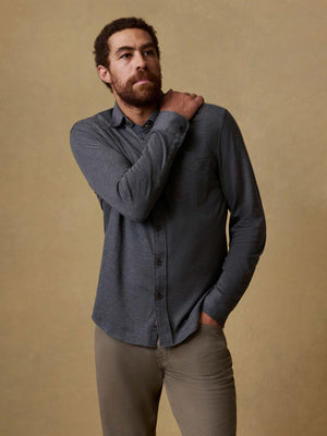 Coastline Knit Shirt - Charcoal Heather Twill