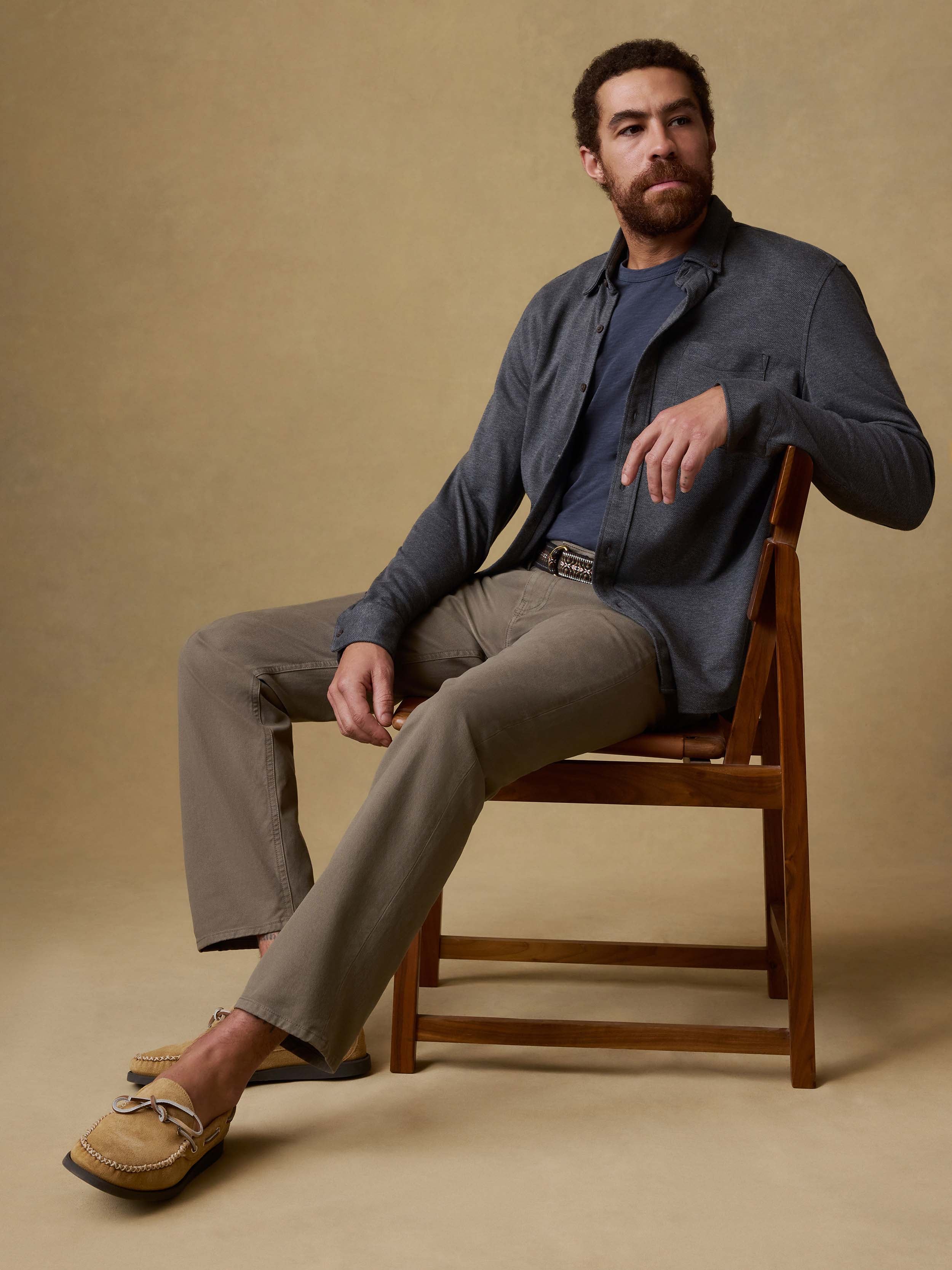Coastline Knit Shirt - Charcoal Heather Twill | Faherty Brand