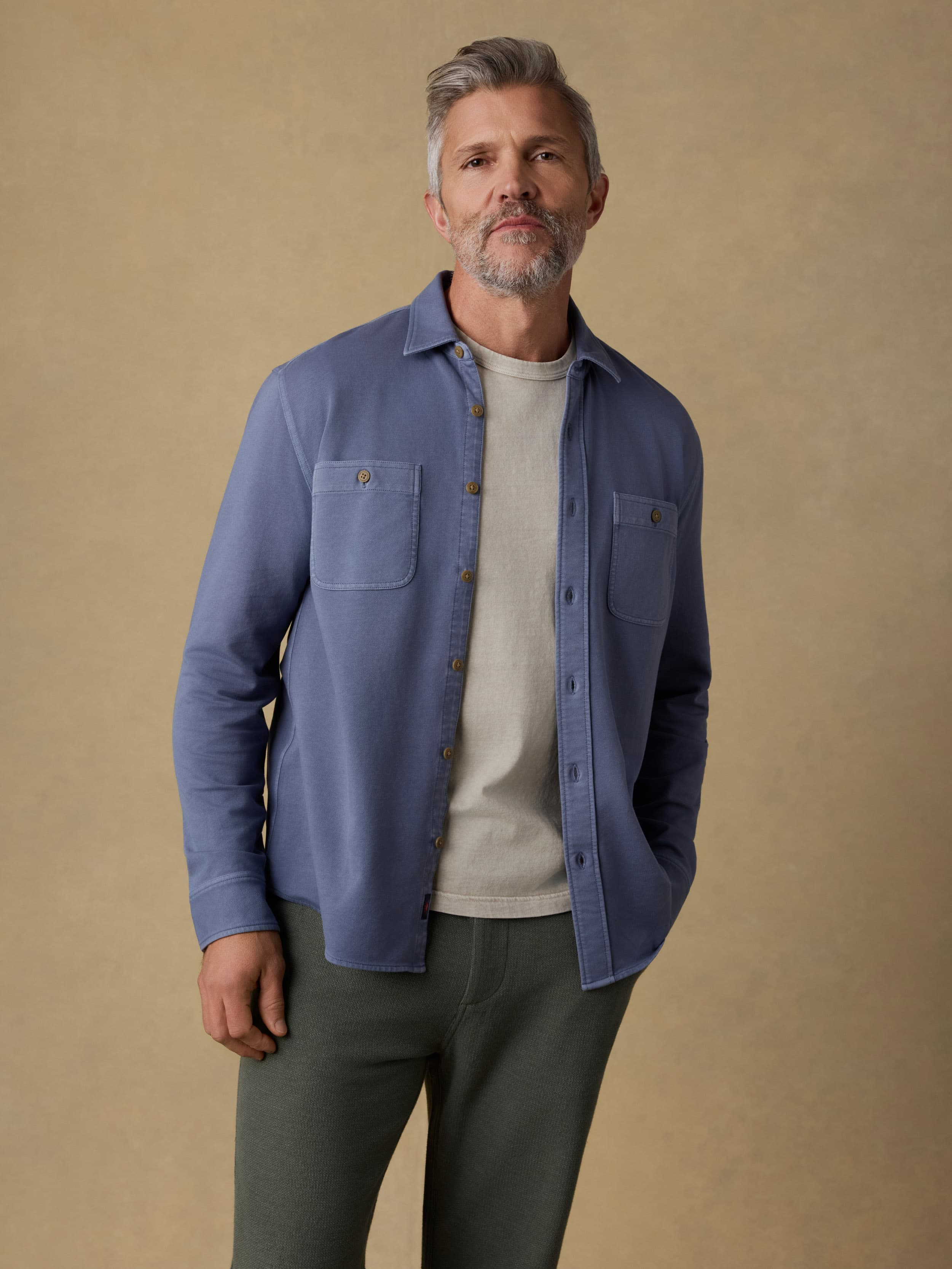 Field Knit Shirt - Flint | Faherty Brand