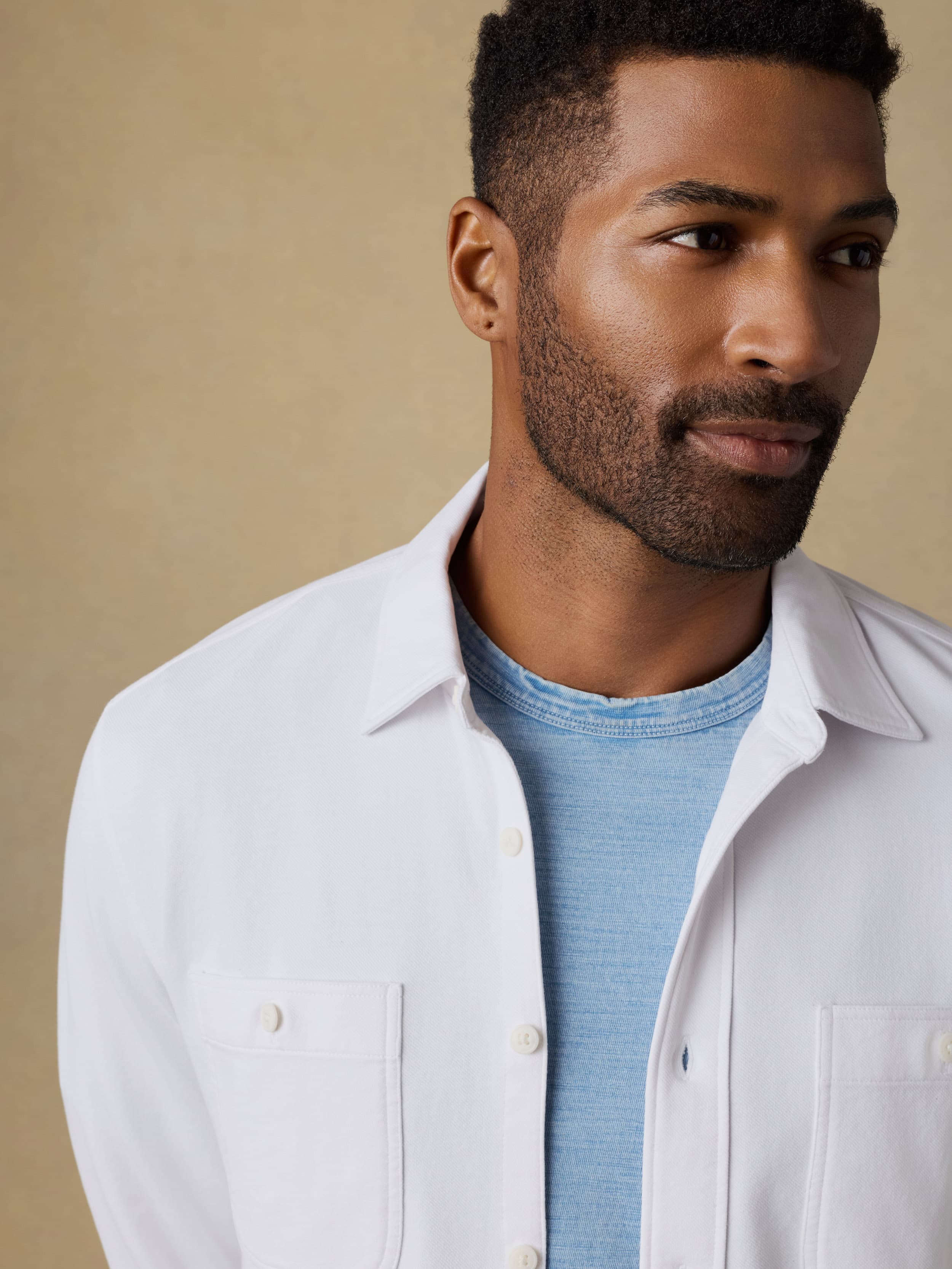 Field Knit Shirt - Pure White | Faherty Brand