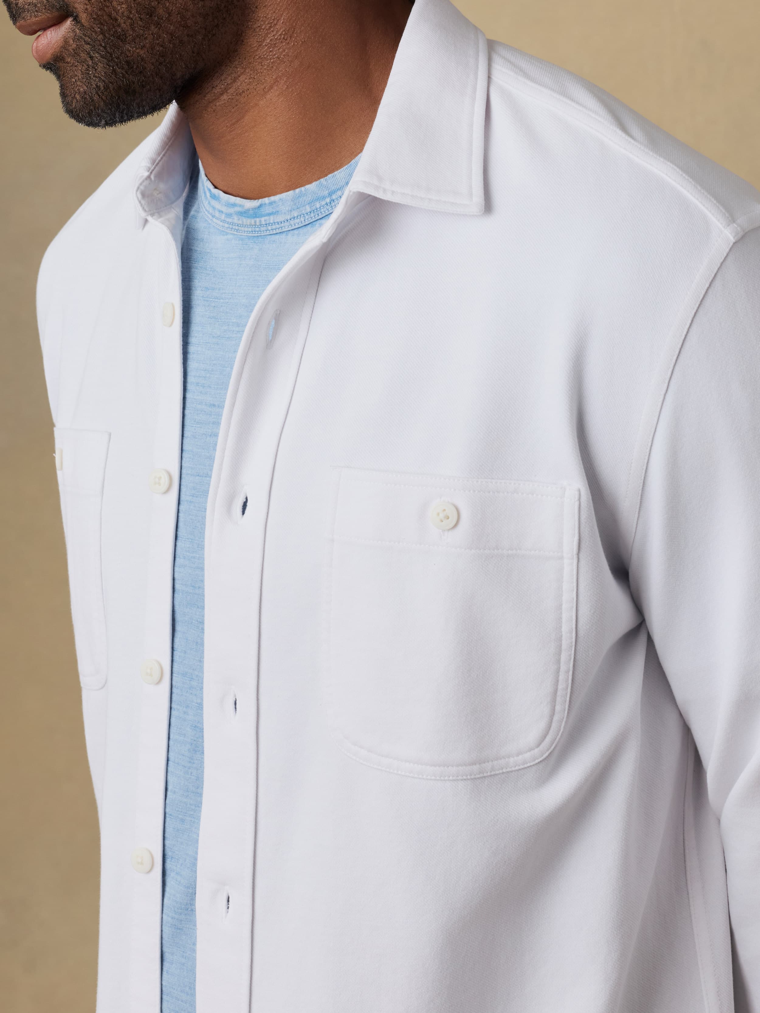 Field Knit Shirt - Pure White | Faherty Brand