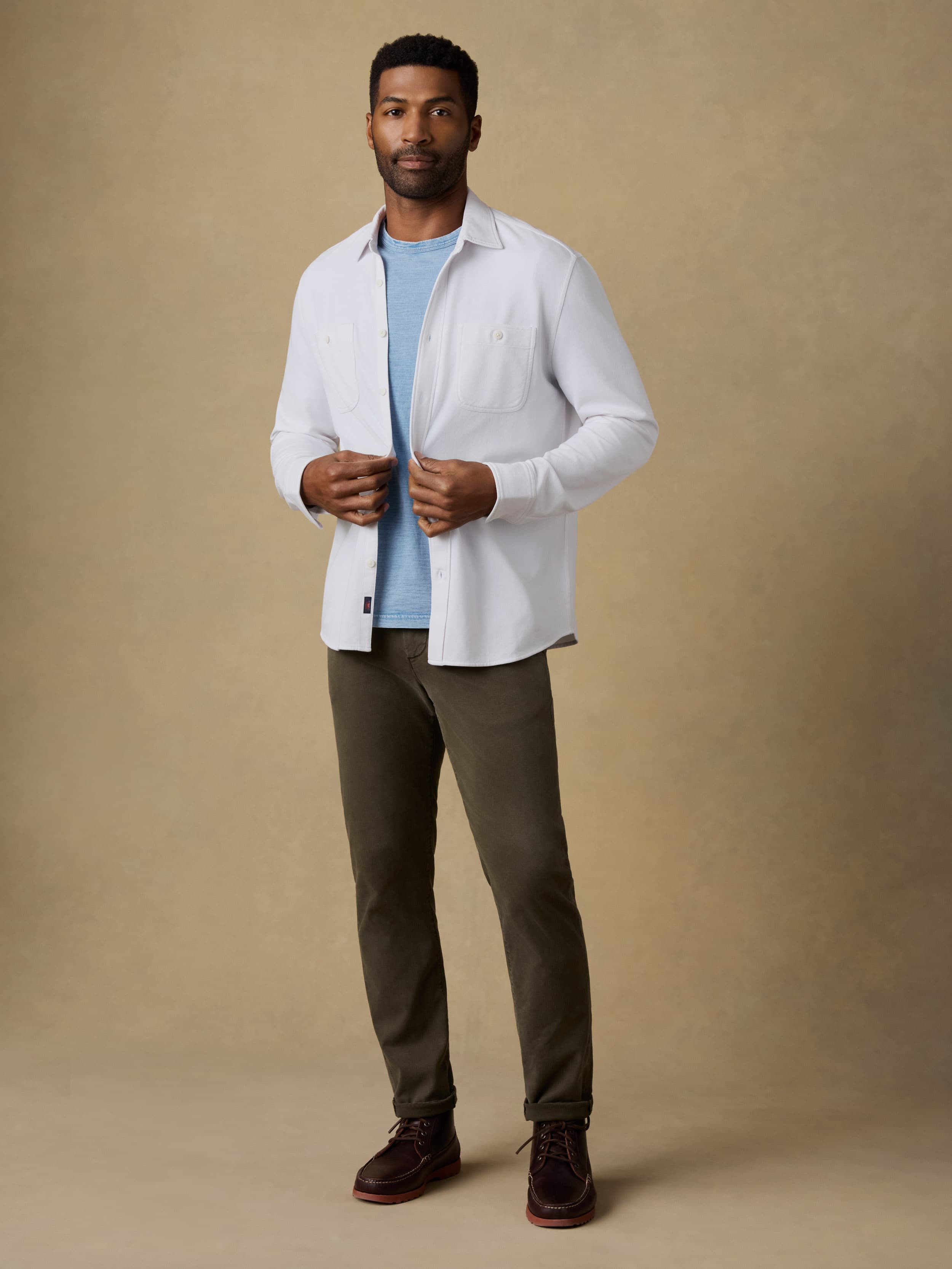 Field Knit Shirt - Pure White | Faherty Brand