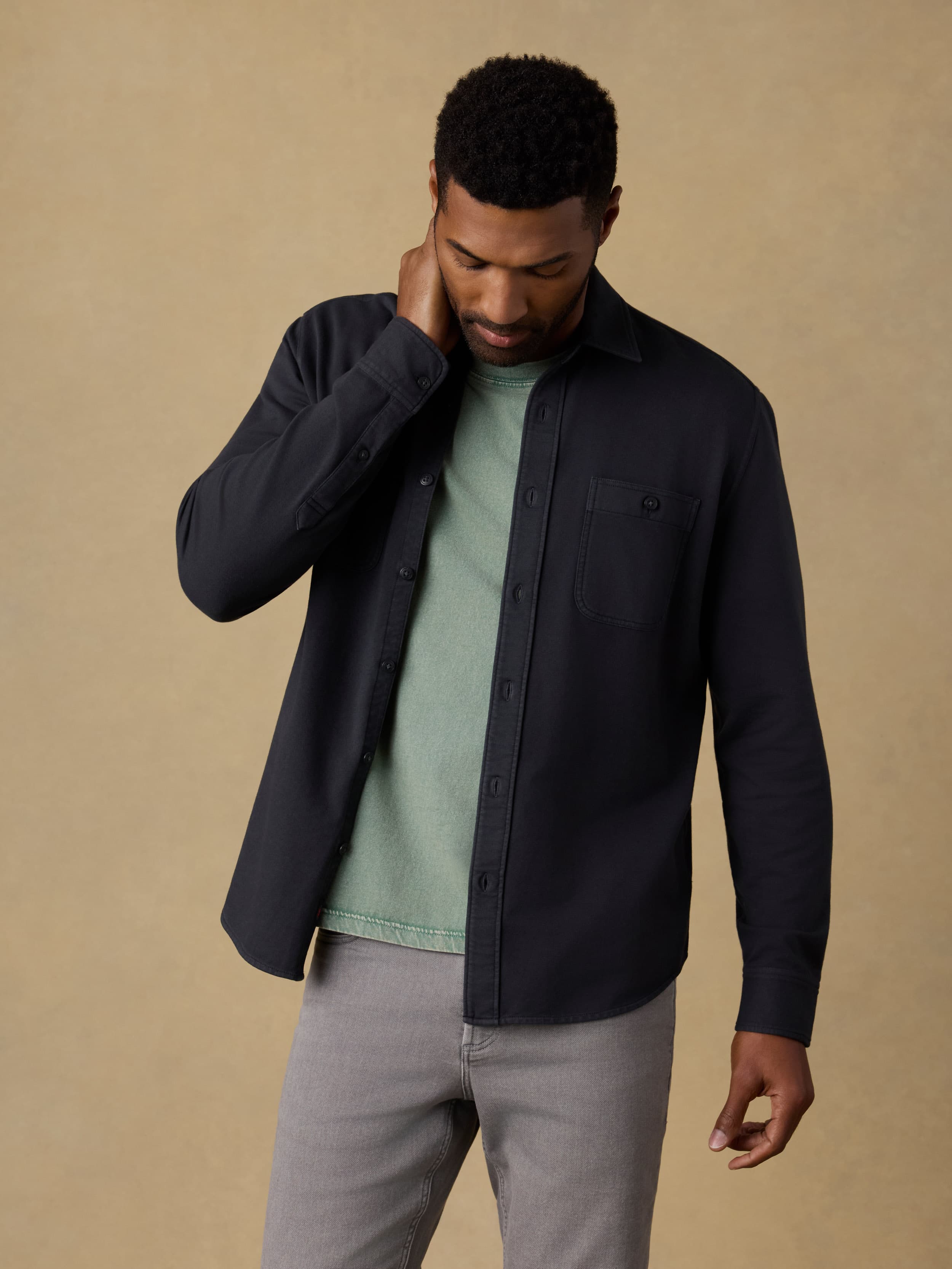 Field Knit Shirt - Washed Charcoal | Faherty Brand