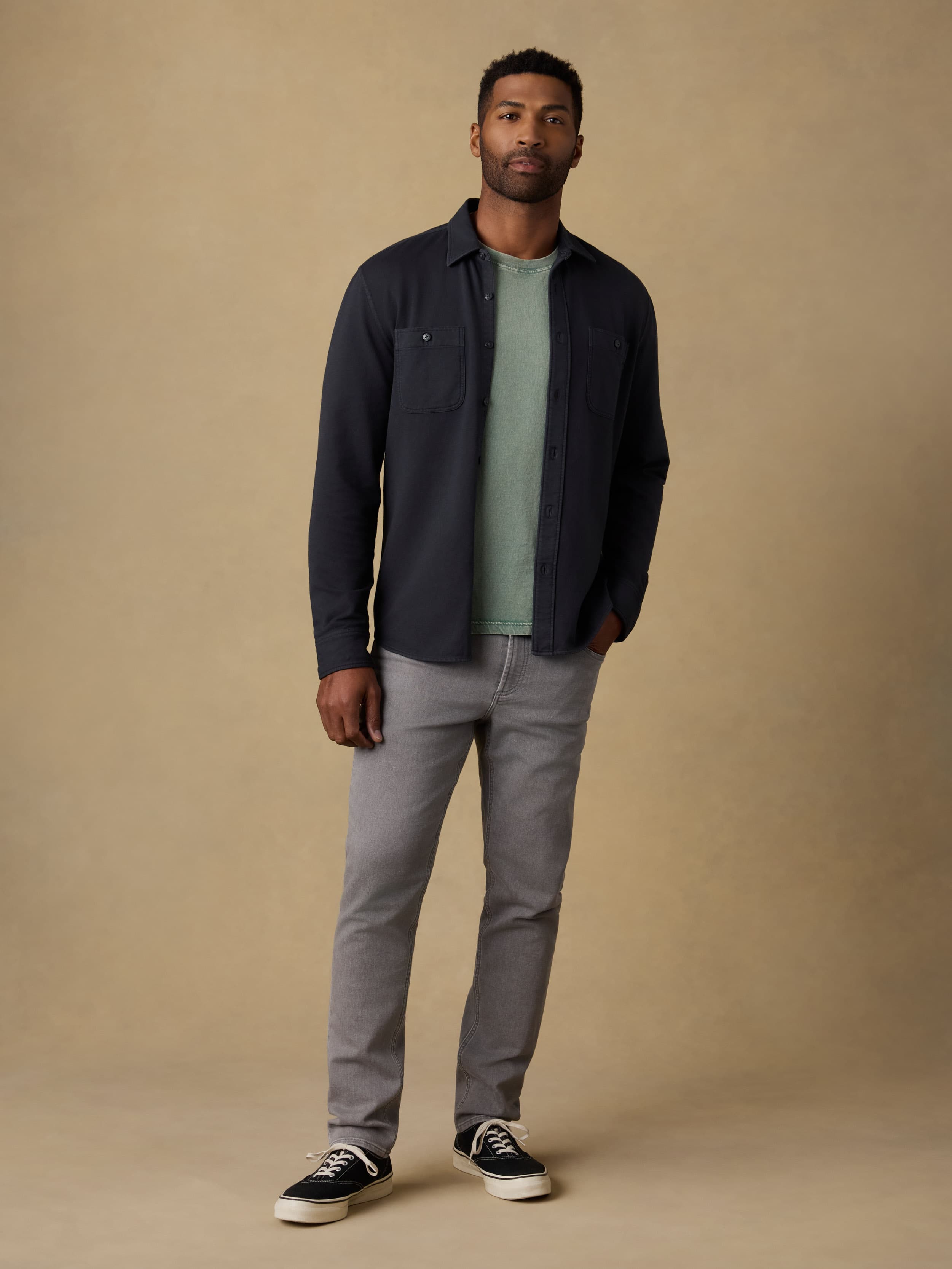 Field Knit Shirt - Washed Charcoal | Faherty Brand