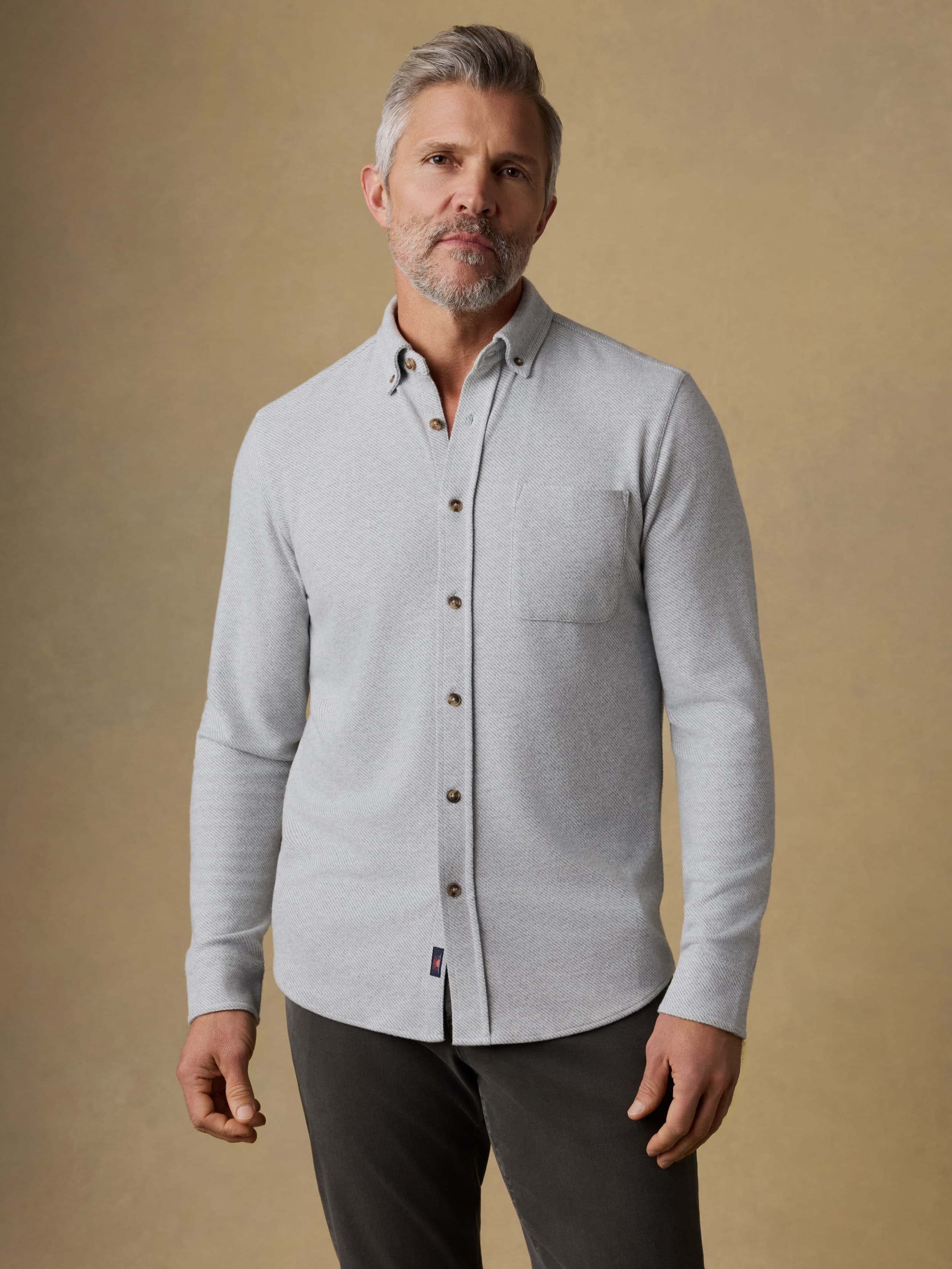 Legend™ Sweater Shirt (Single Pocket) - Light Heather Grey | Faherty Brand