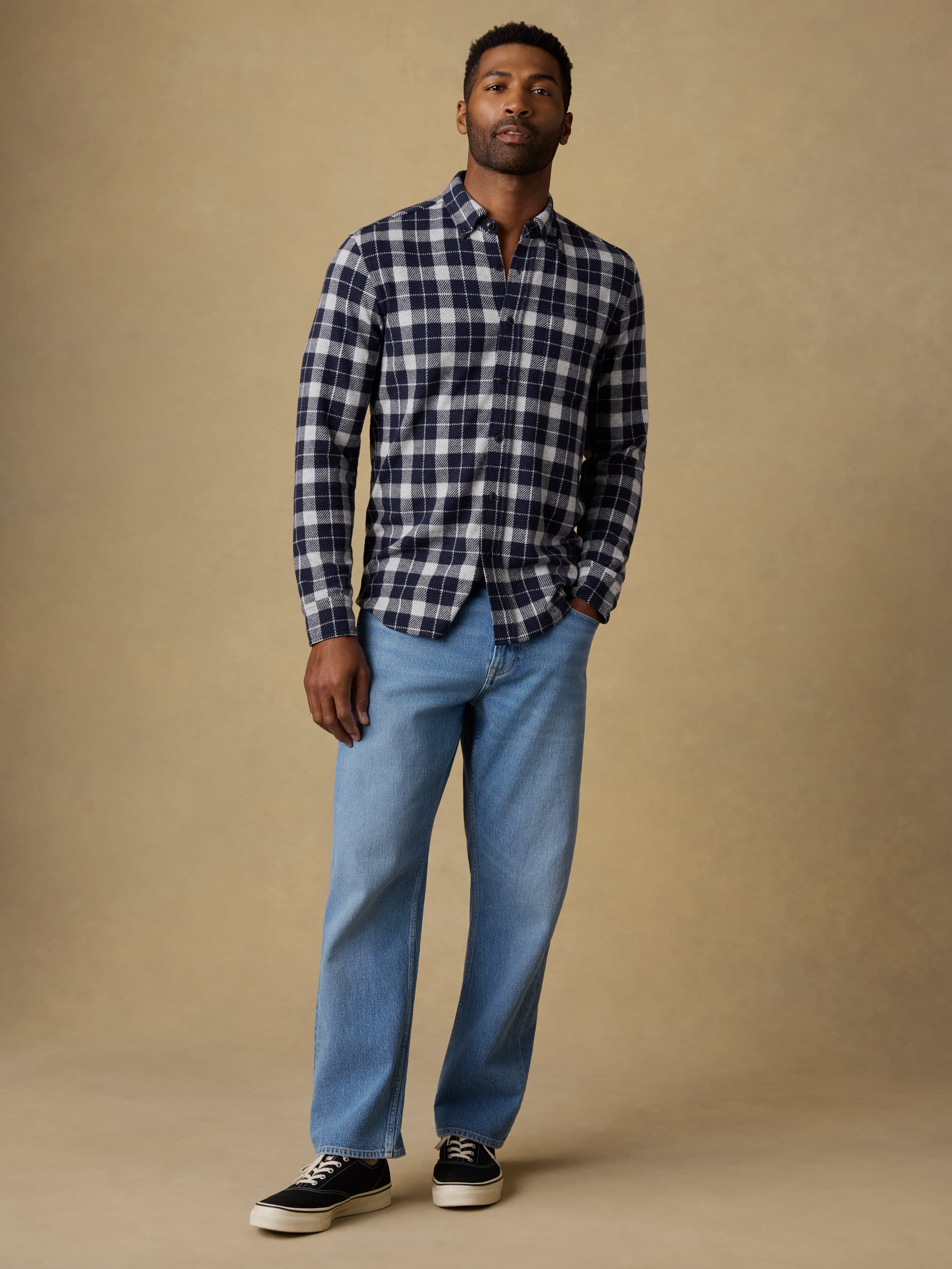 Legend™ Sweater Shirt (Single Pocket) - Midnight Lake Plaid | Faherty Brand