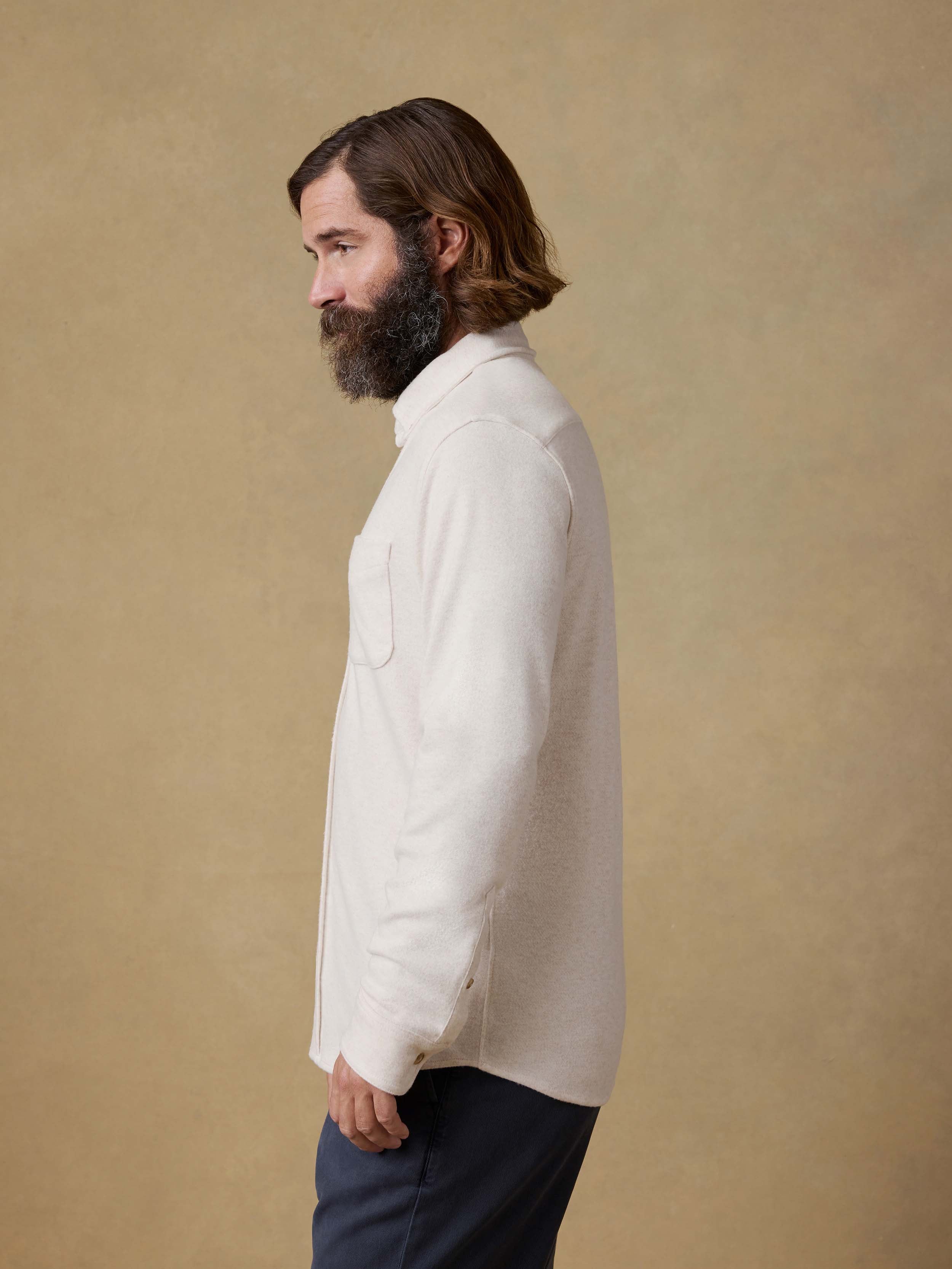 Legend™ Sweater Shirt (single Pocket) - Off White | Faherty Brand
