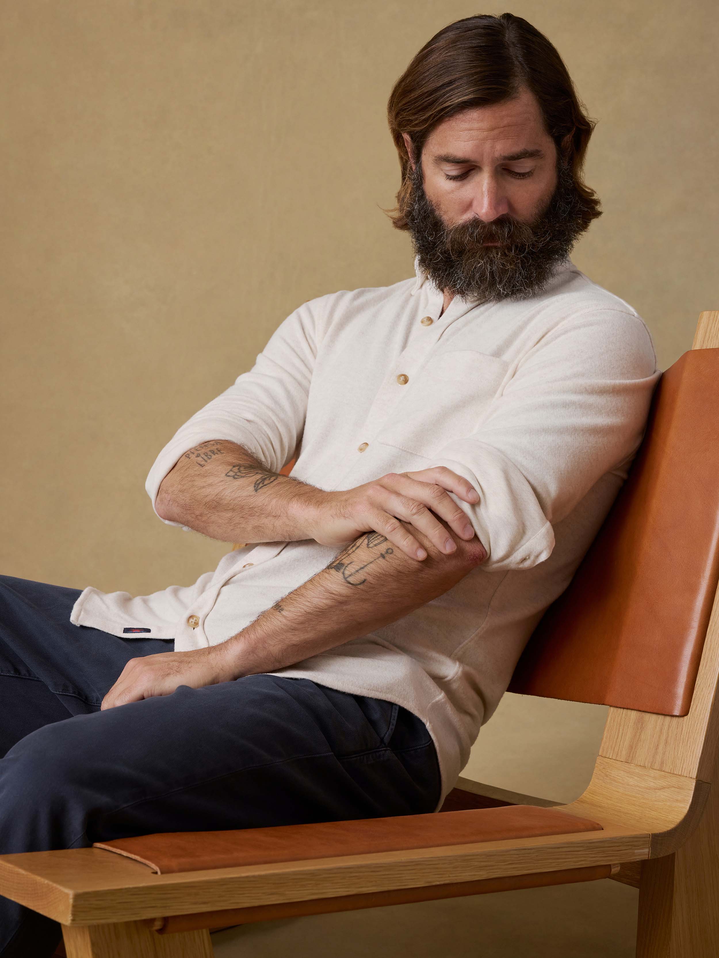 Legend™ Sweater Shirt (single Pocket) - Off White | Faherty Brand