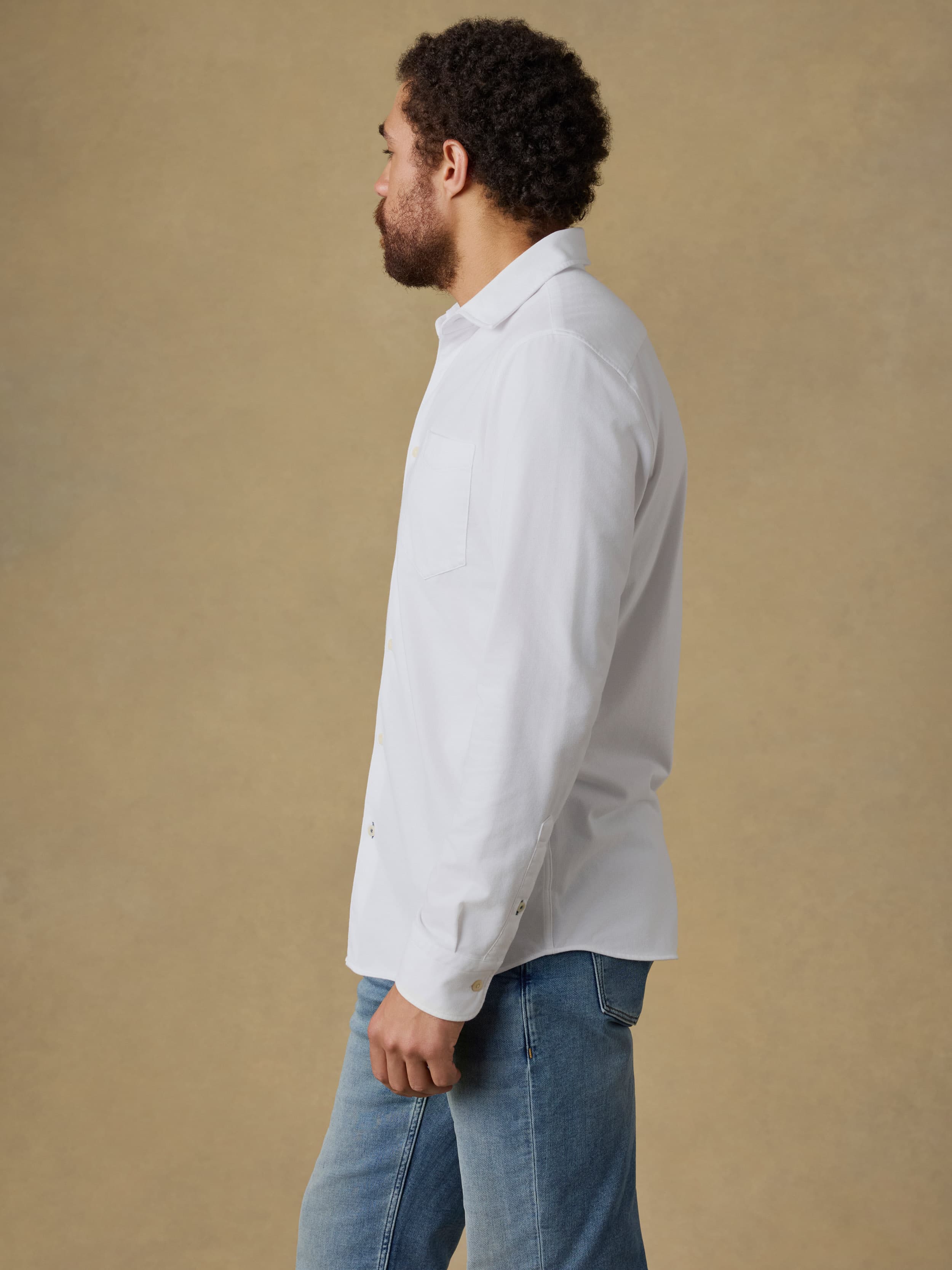 Costa Pique Shirt - Pure White | Faherty Brand