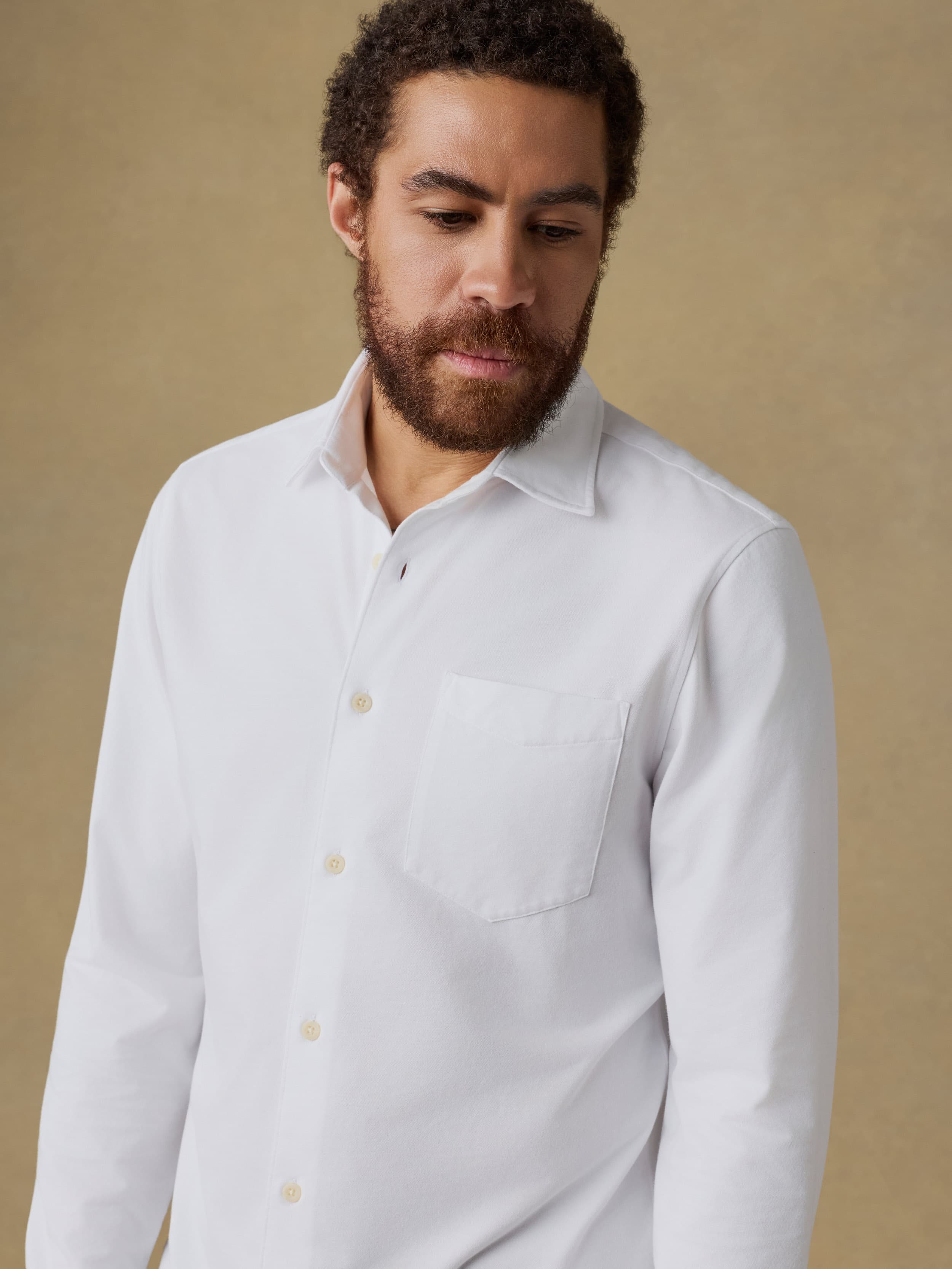 Costa Pique Shirt - Pure White | Faherty Brand
