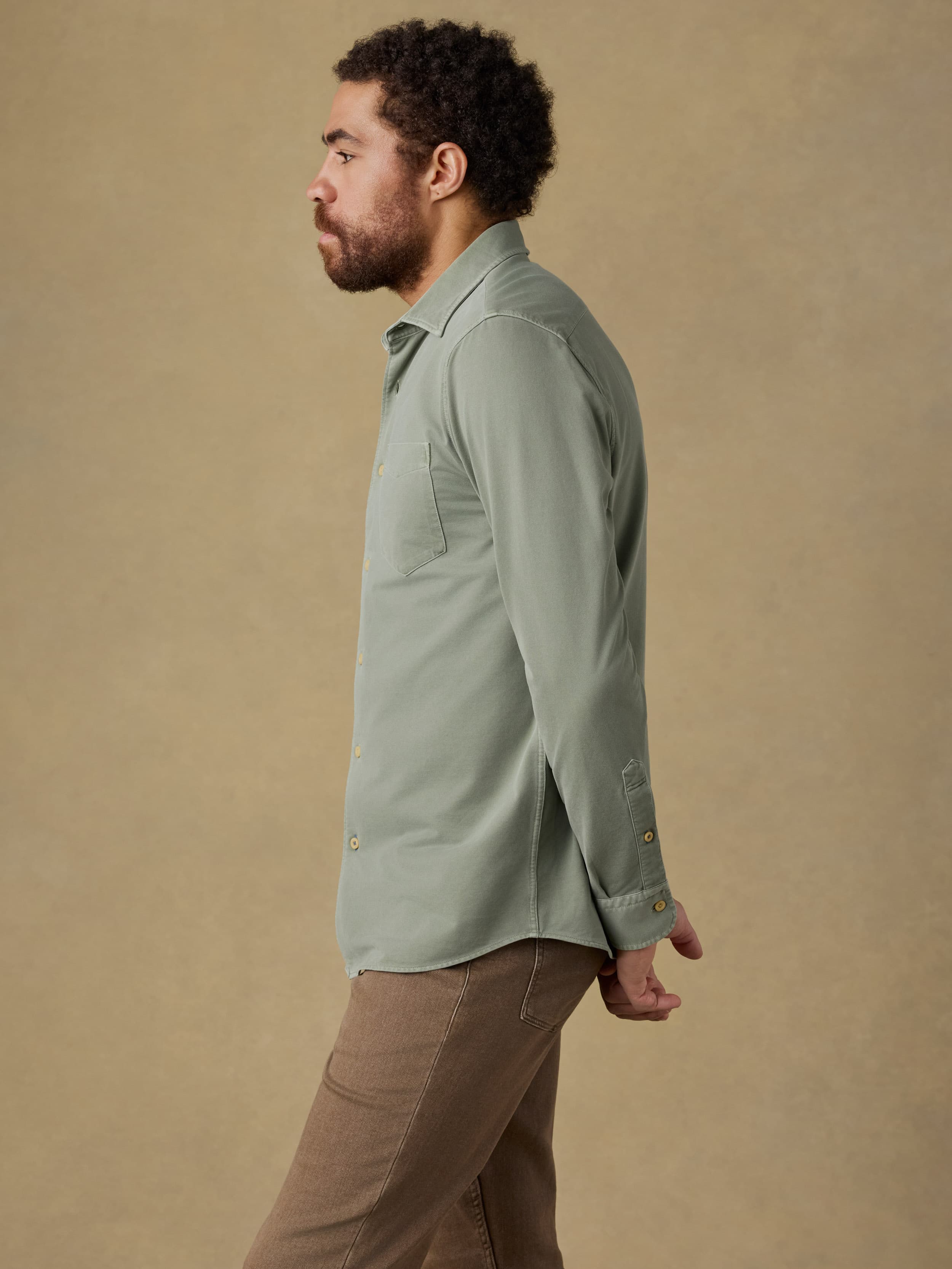 Costa Pique Shirt - Terrain Olive | Faherty Brand