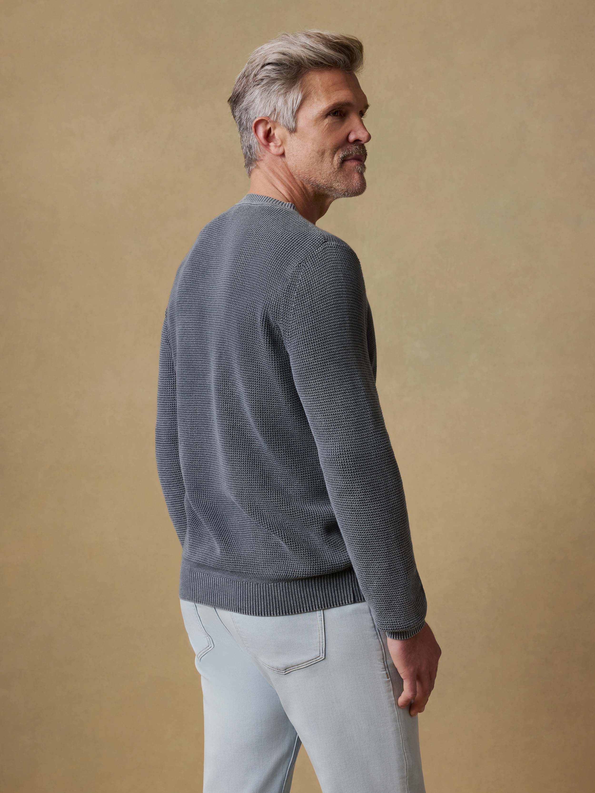 Sunwashed Crewneck Sweater - Faded Black | Faherty Brand
