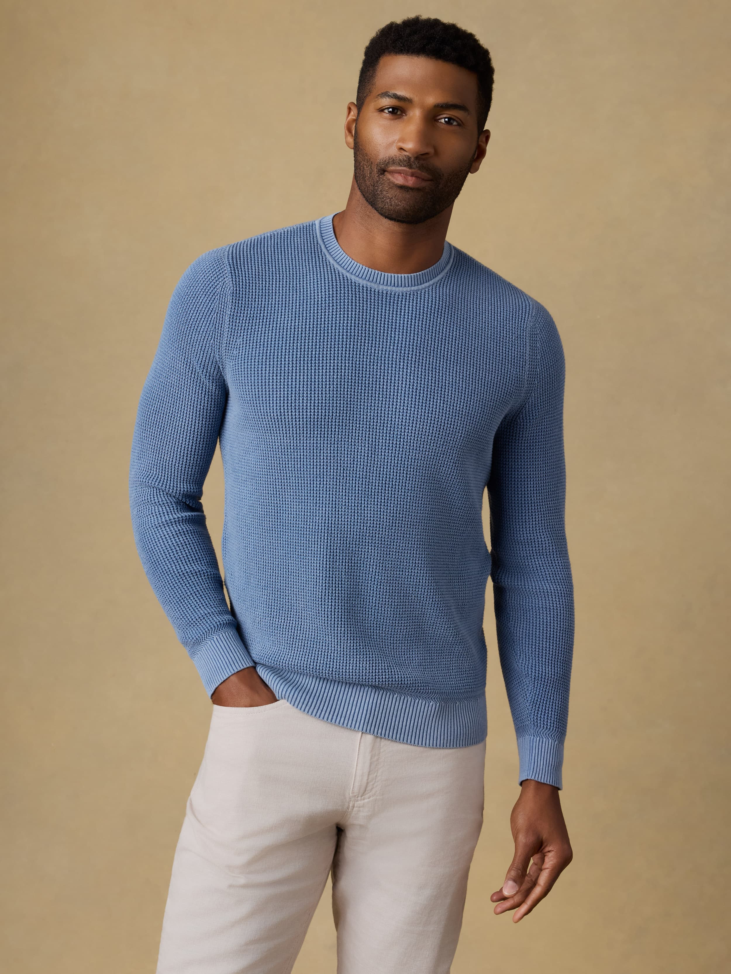 Sunwashed Crewneck Sweater - Blue Sea | Faherty Brand