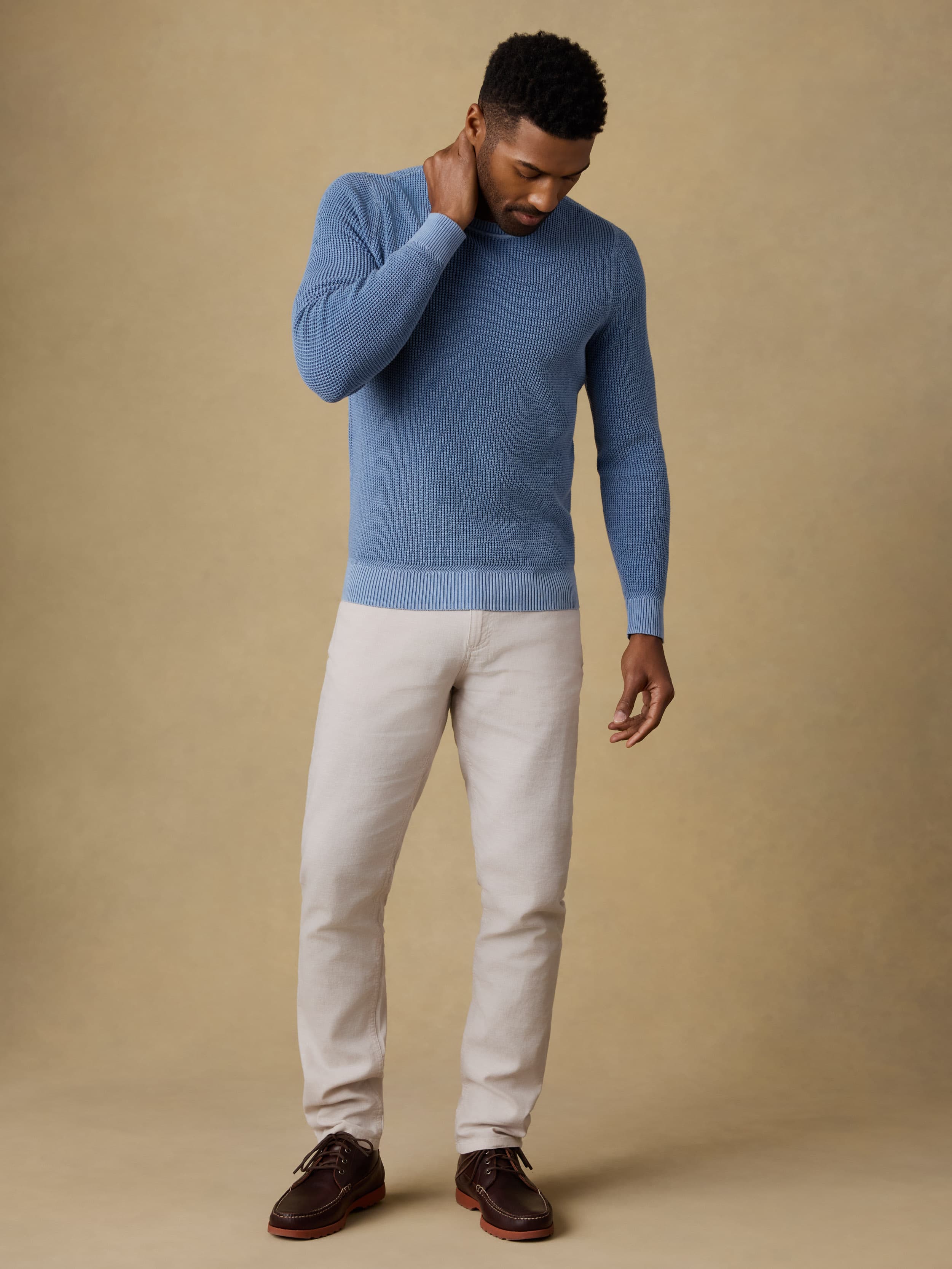Sunwashed Crewneck Sweater - Blue Sea | Faherty Brand