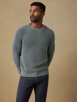 Sunwashed Crewneck Sweater - Mountain Olive