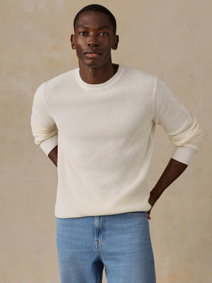 Sunwashed Crewneck Sweater - White Shell