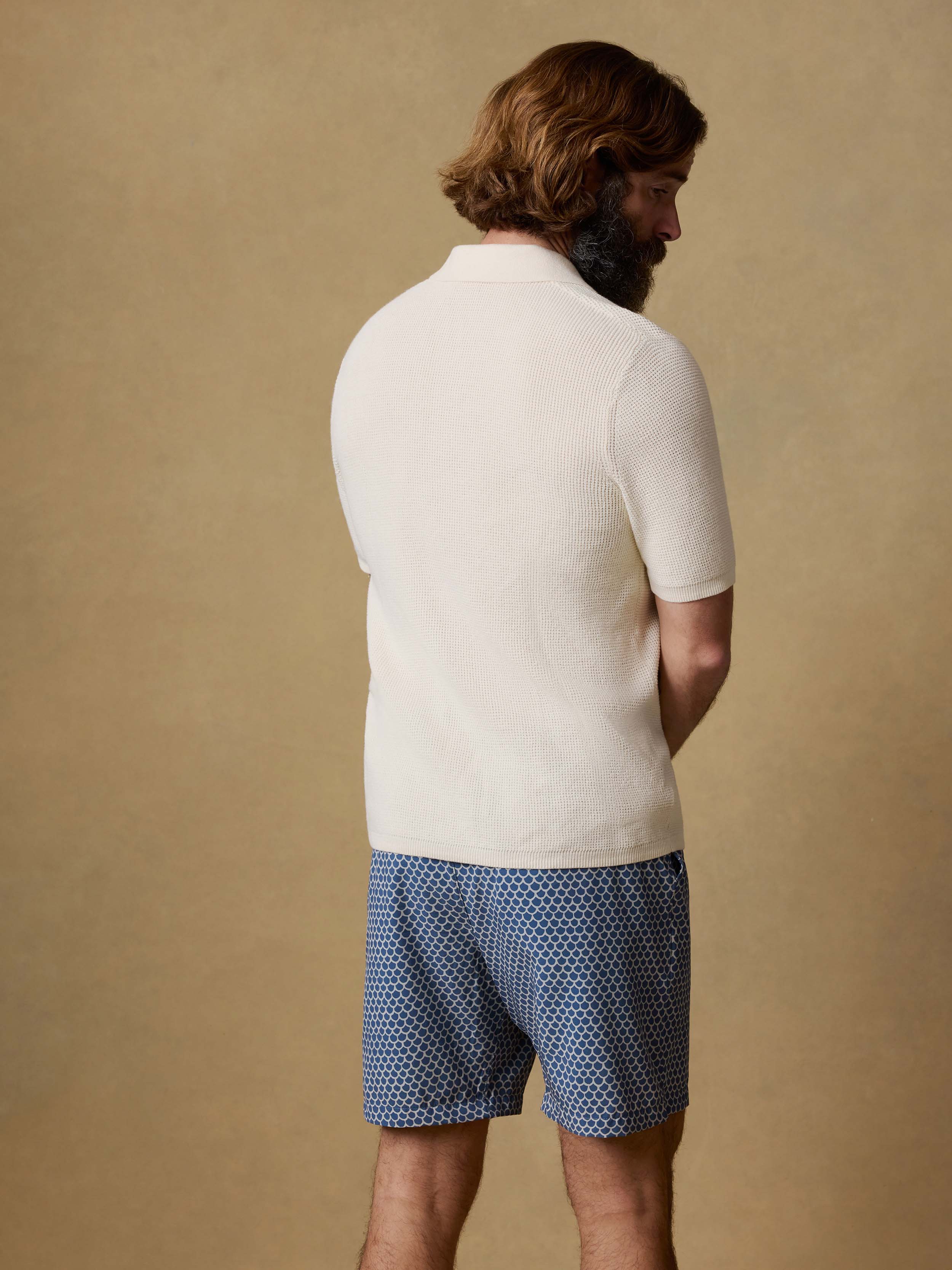 Short-Sleeve Sunwashed Sweater Polo - White Shell | Faherty Brand