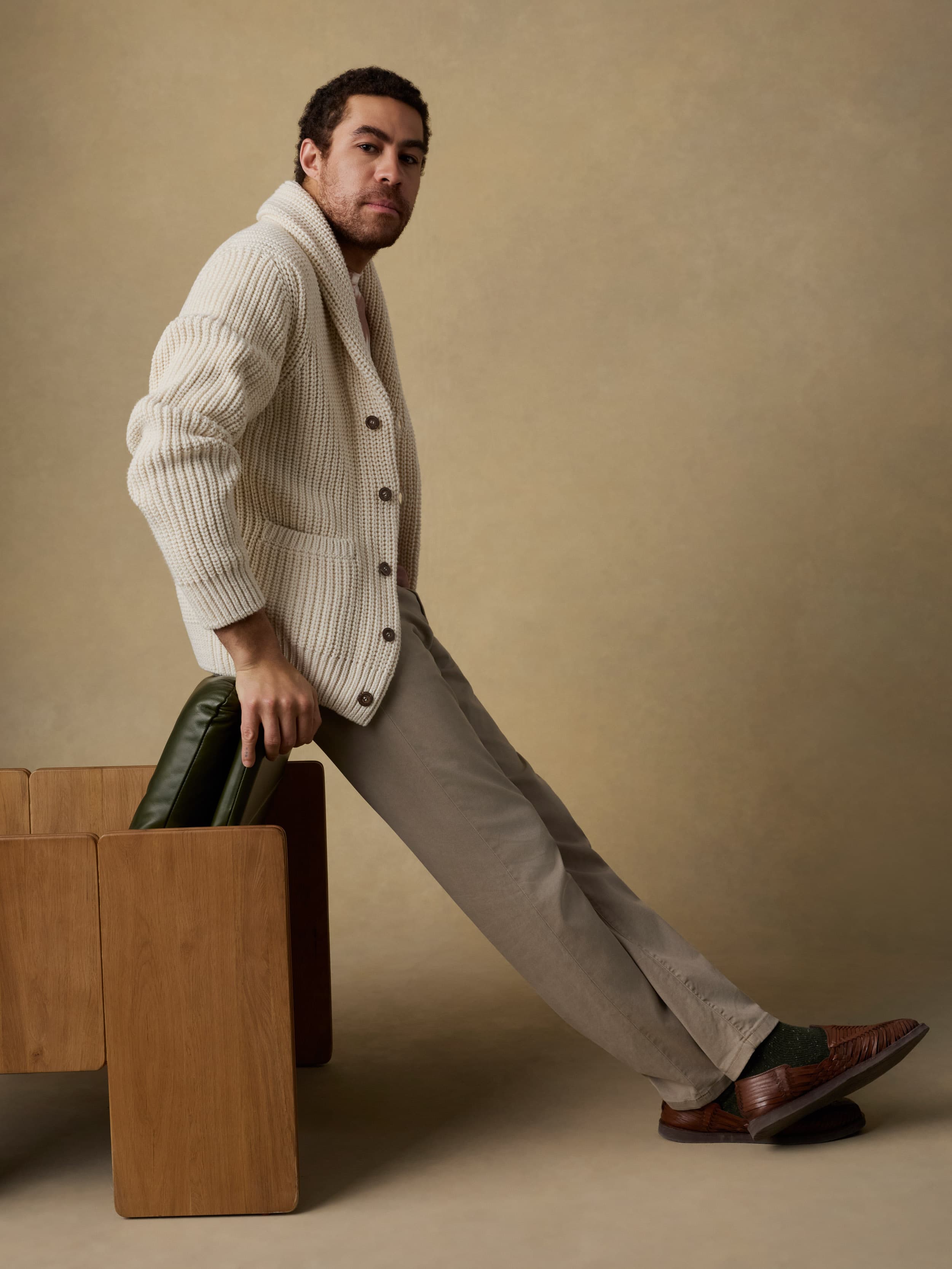 Pima Cotton Cardigan - Ivory Vista | Faherty Brand
