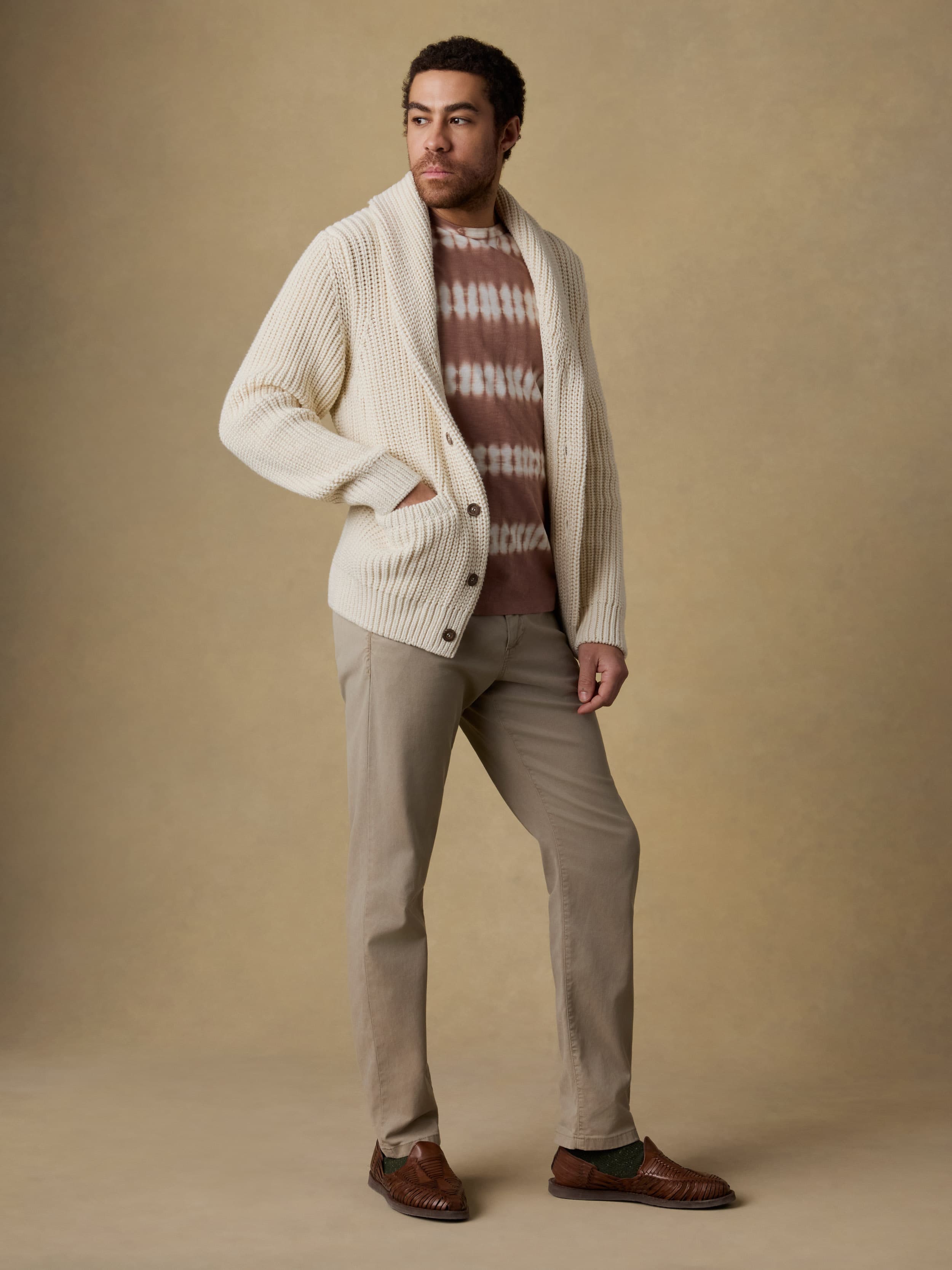 Pima Cotton Cardigan - Ivory Vista | Faherty Brand