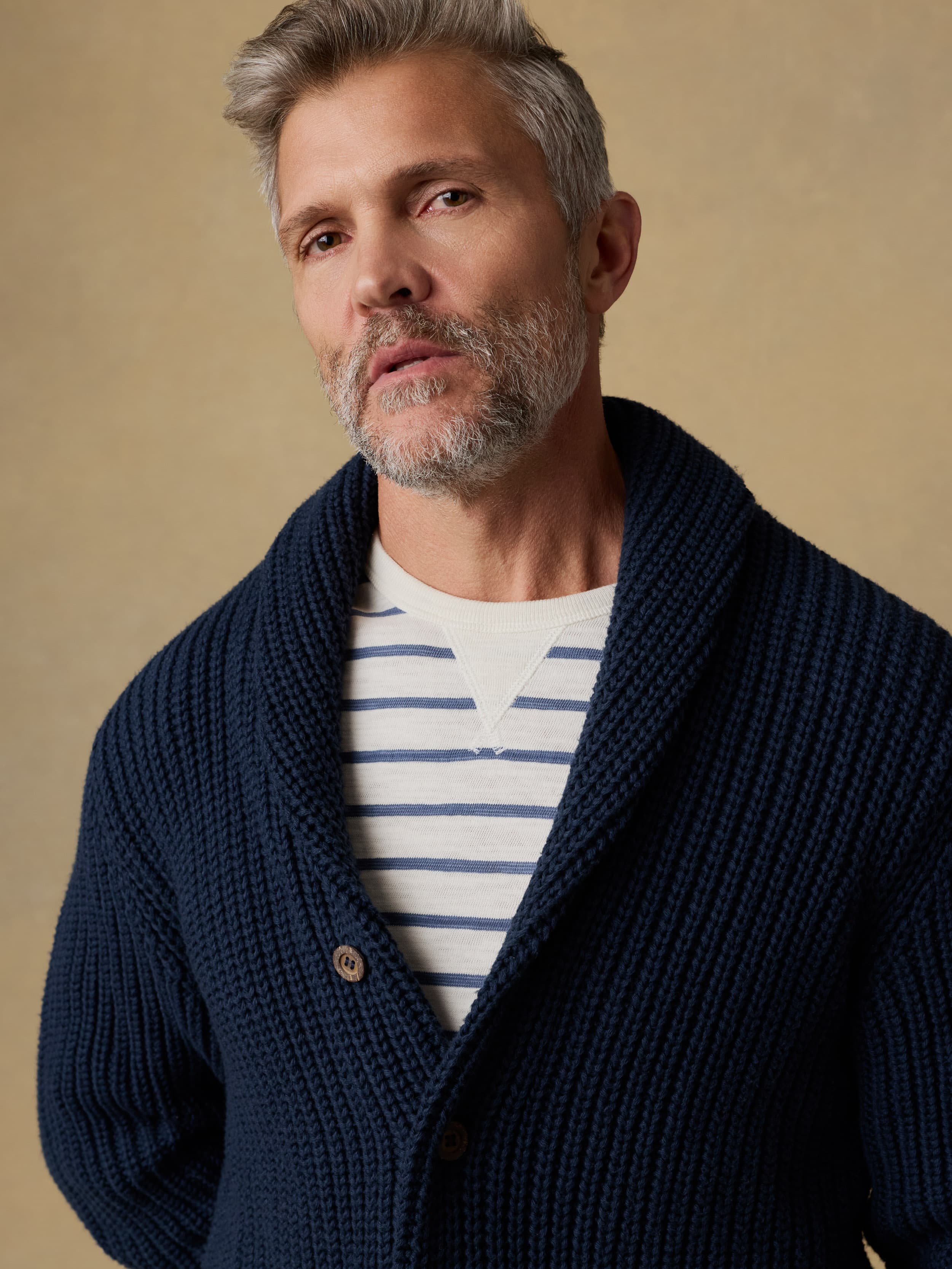 Pima Cotton Cardigan - Playa Navy | Faherty Brand
