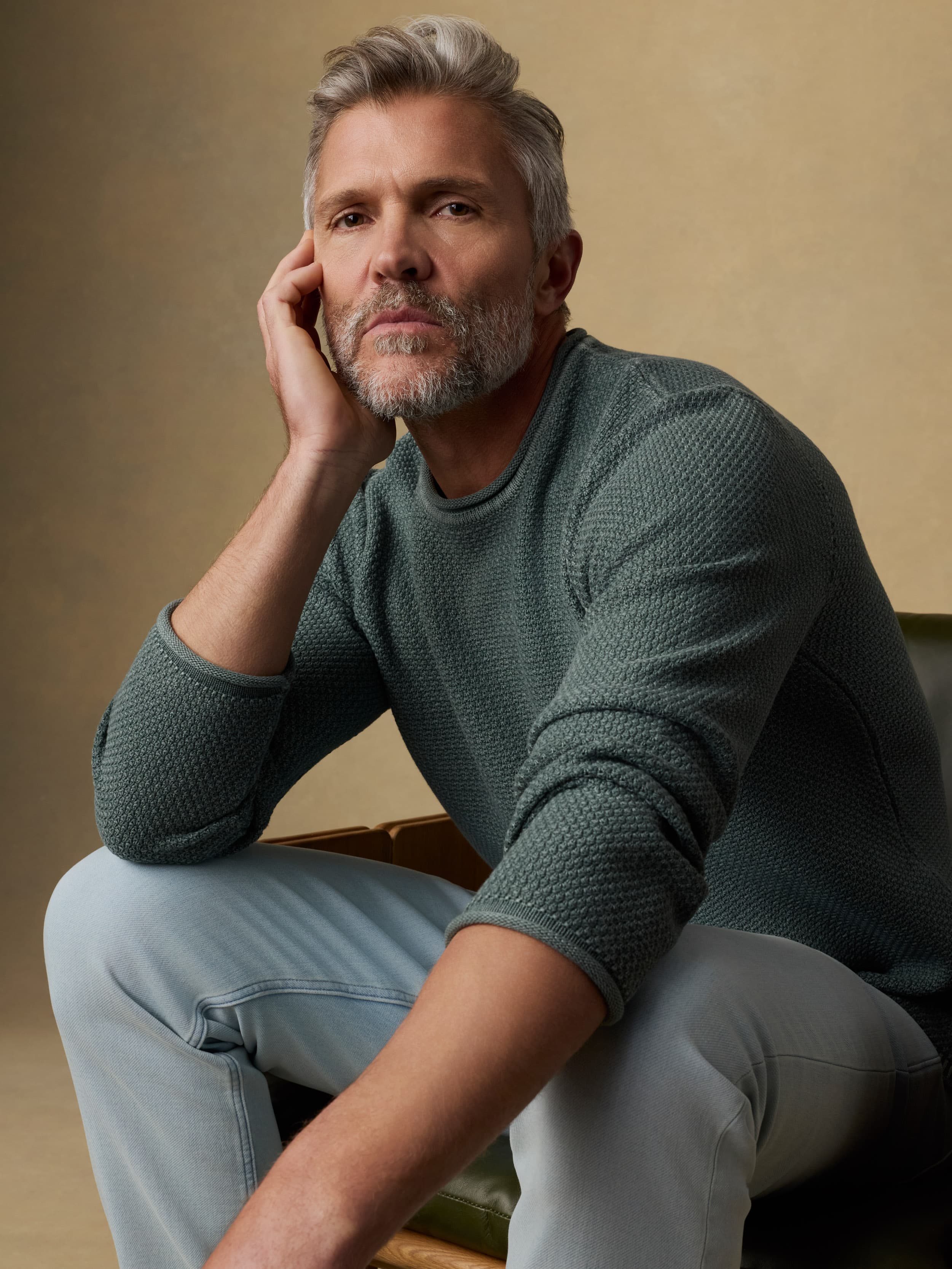 Sunwashed Dockside Sweater - Mountain Olive | Faherty Brand