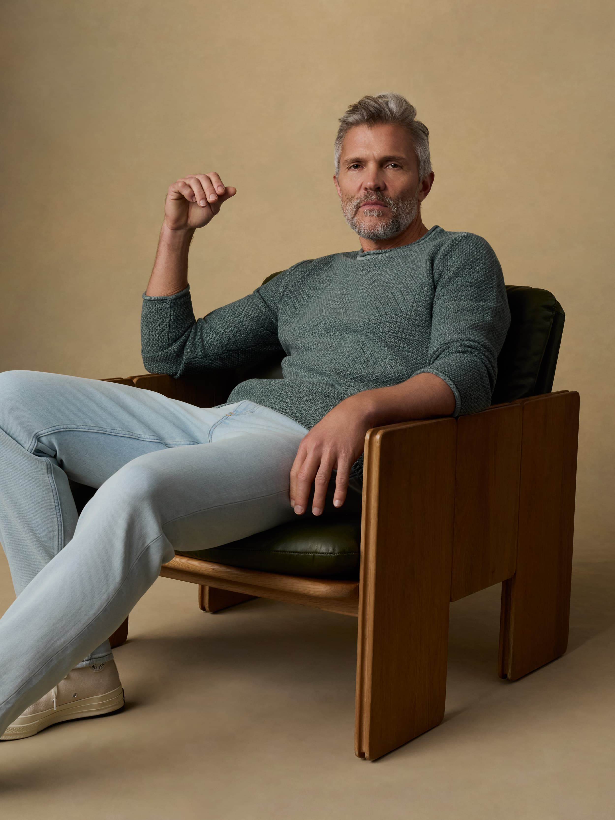 Sunwashed Dockside Sweater - Mountain Olive | Faherty Brand