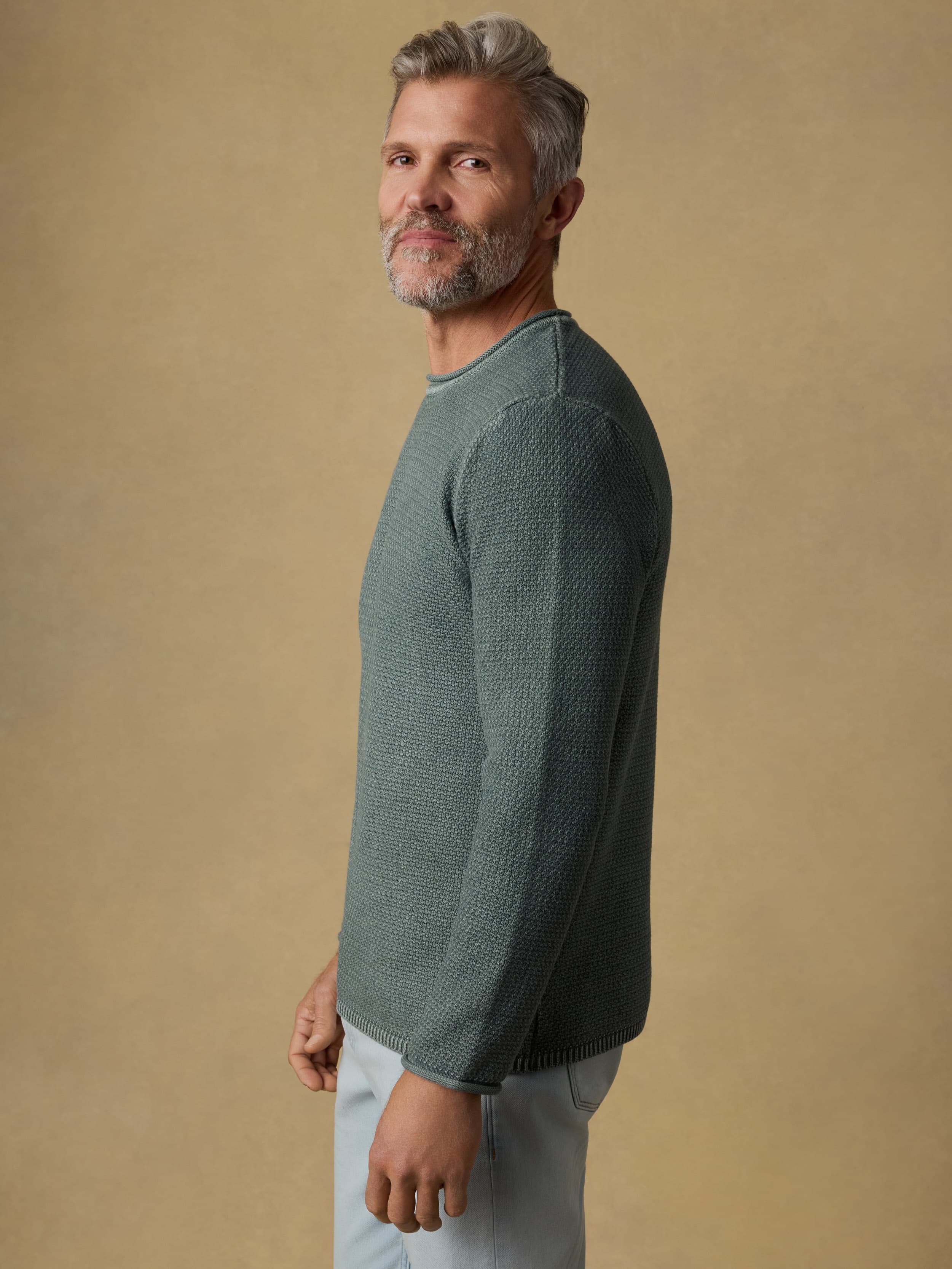 Sunwashed Dockside Sweater - Mountain Olive | Faherty Brand