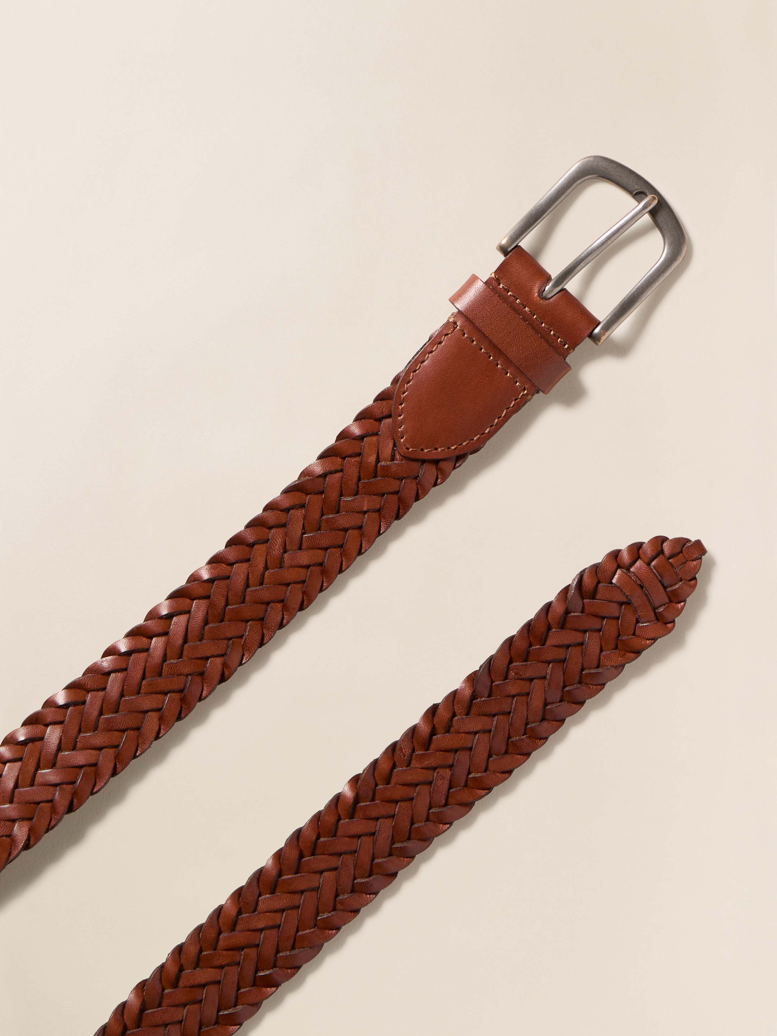 Men's Braided Belt - Saddle Brown | Faherty Brand