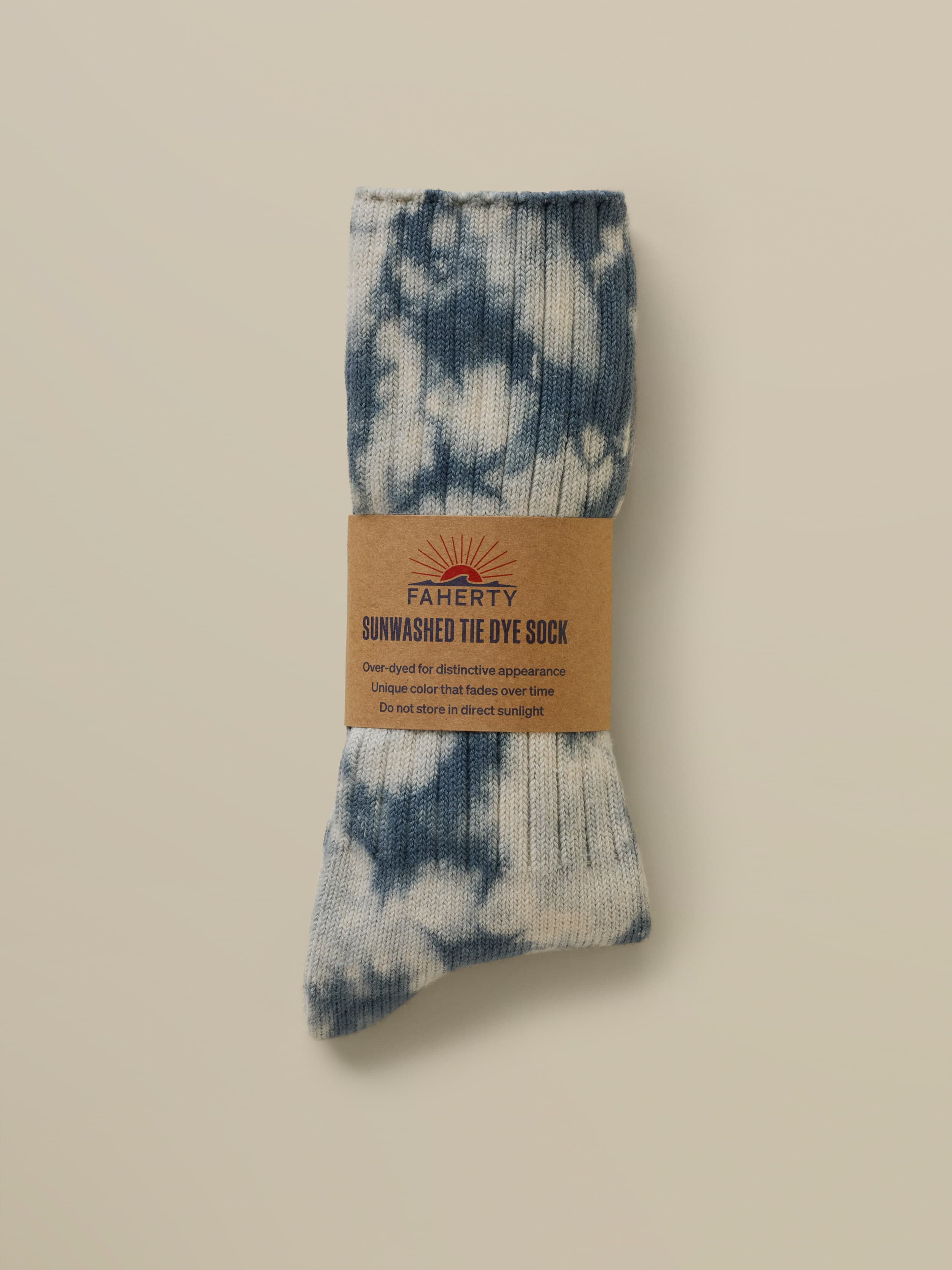 Sunwashed Tie Dye Sock - Deep Marine | Faherty Brand