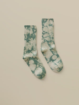 Sunwashed Tie Dye Sock - Green