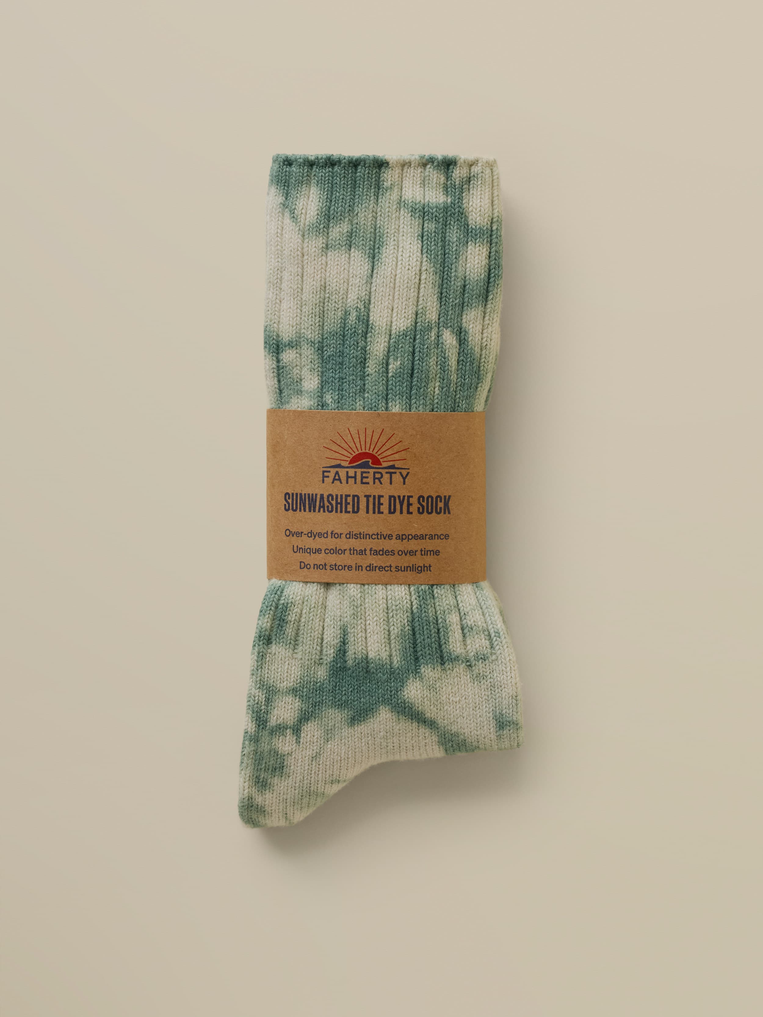 Sunwashed Tie Dye Sock - Green | Faherty Brand