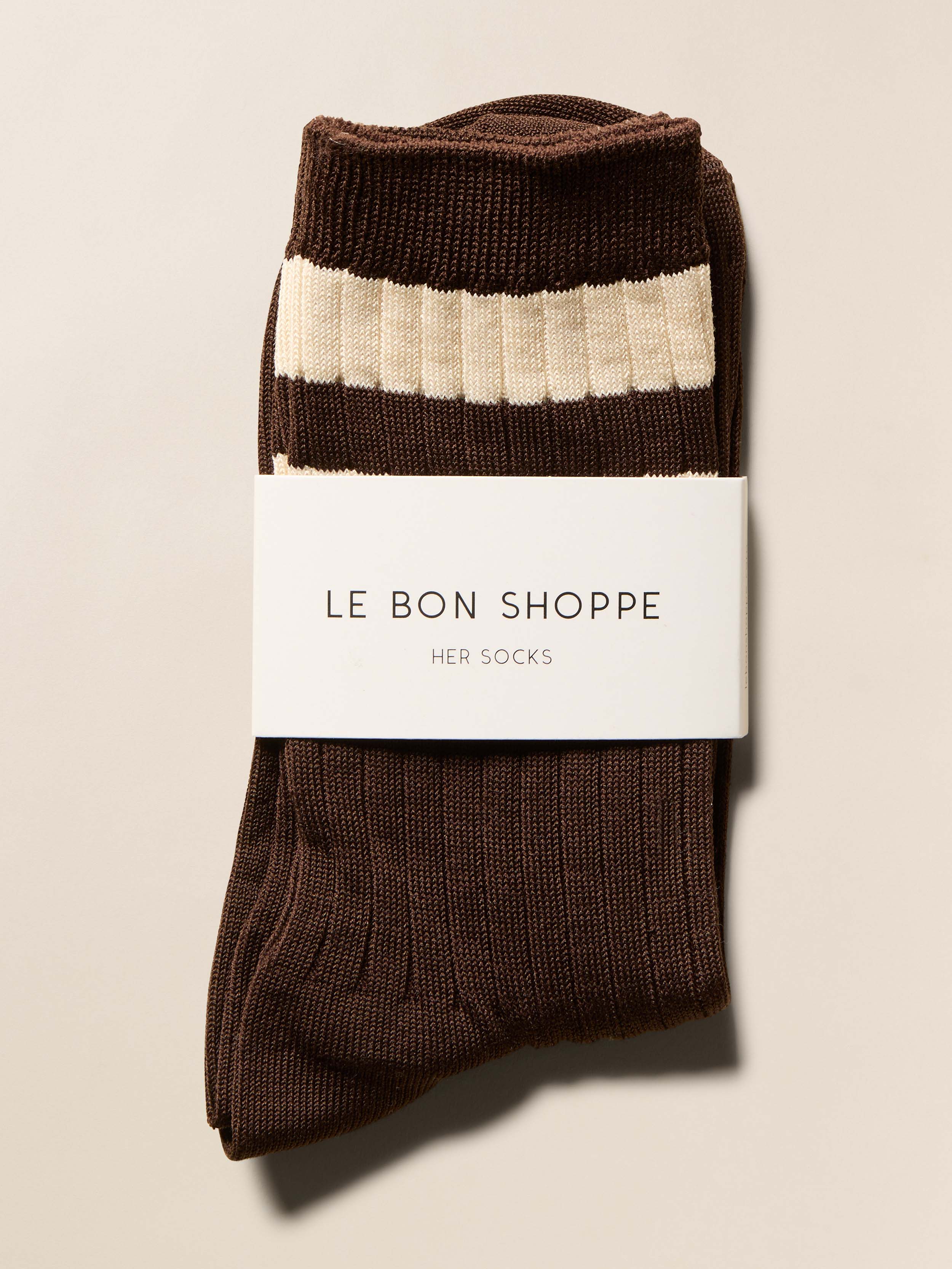Le Bon Shoppe Her Varsity Socks - Espresso | Faherty Brand