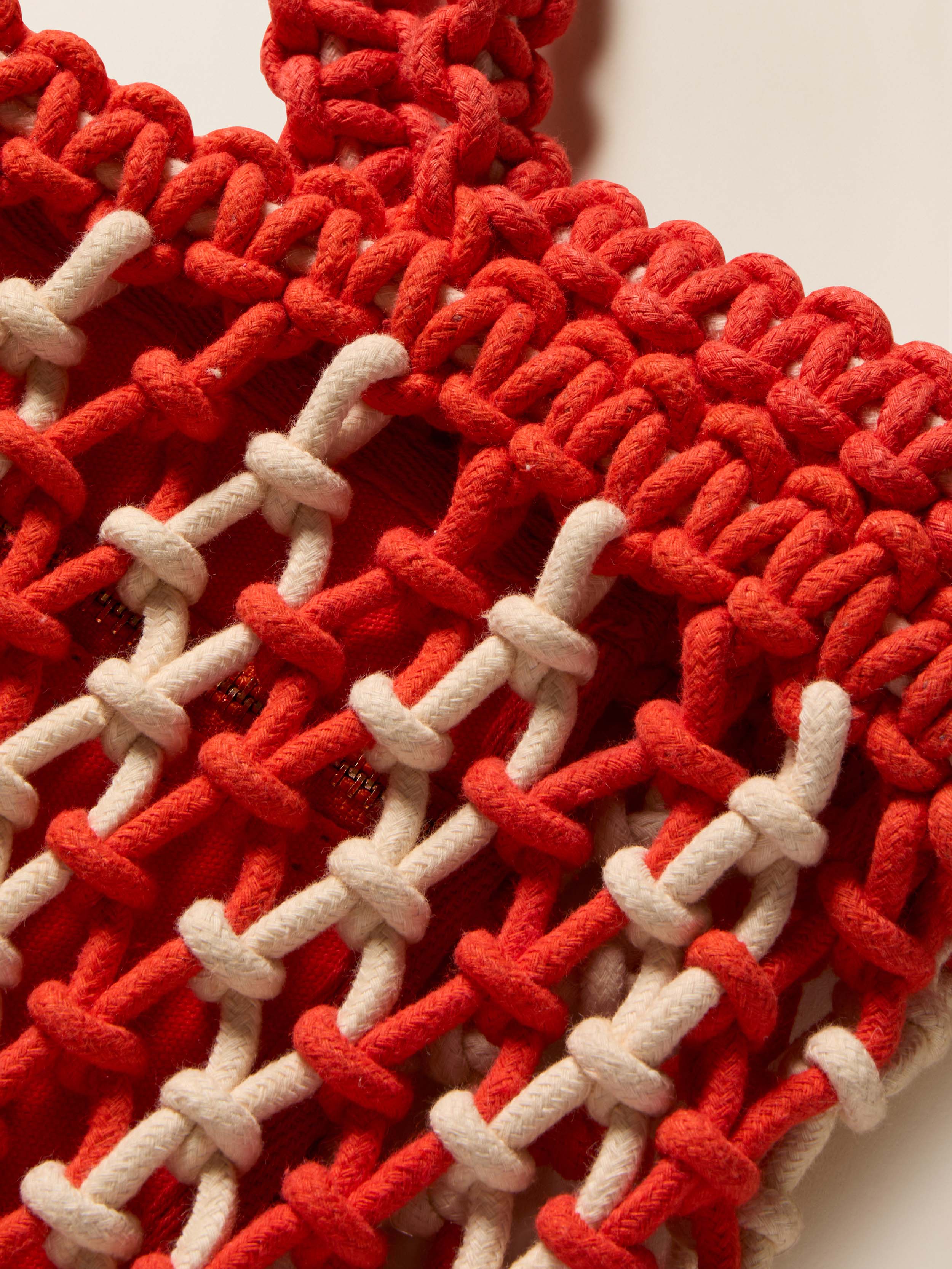 Sunwashed Macrame Tote - Poppy Red | Faherty Brand