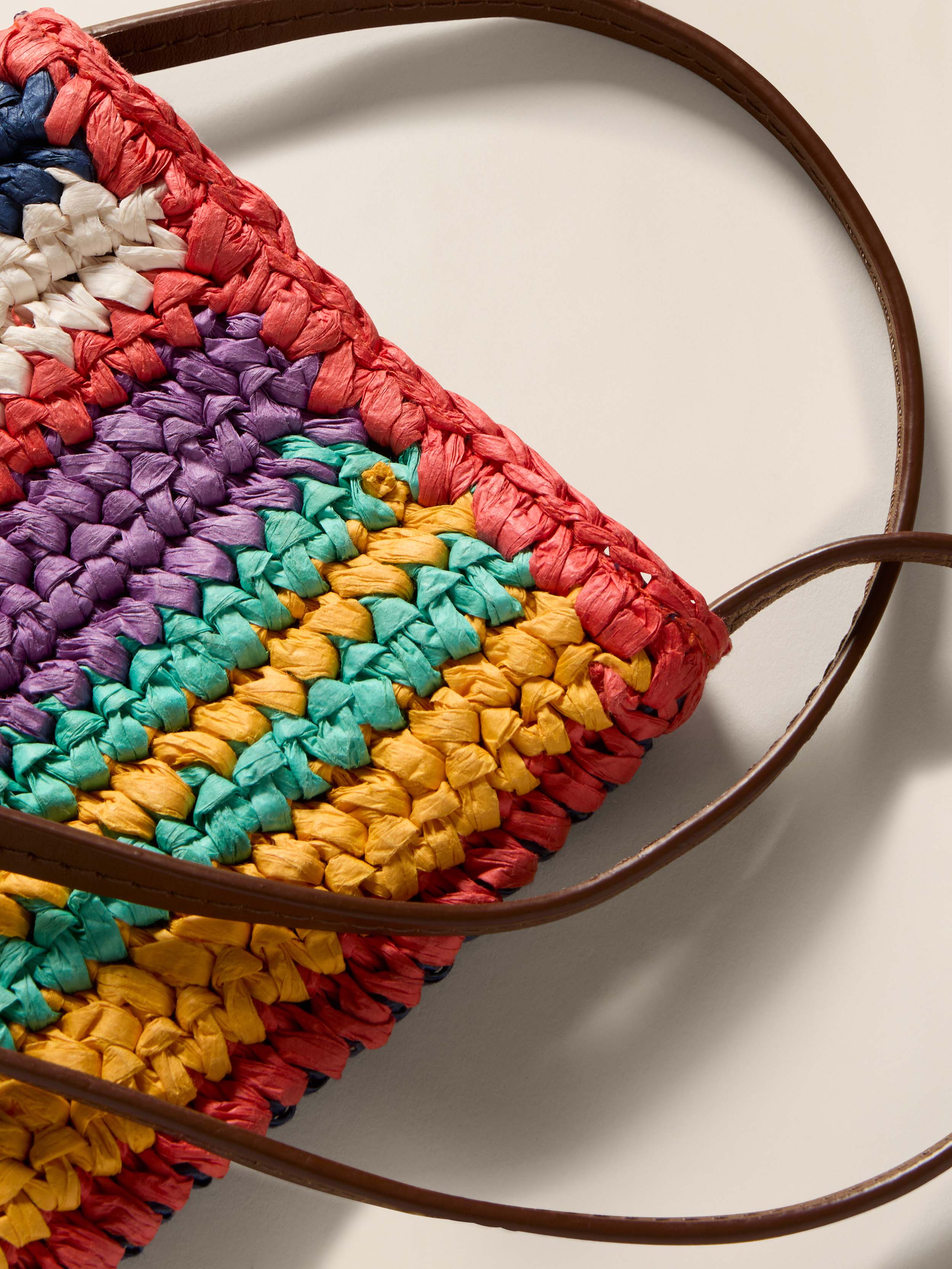Straw Stripe Crossbody - Rainbow Stripe | Faherty Brand