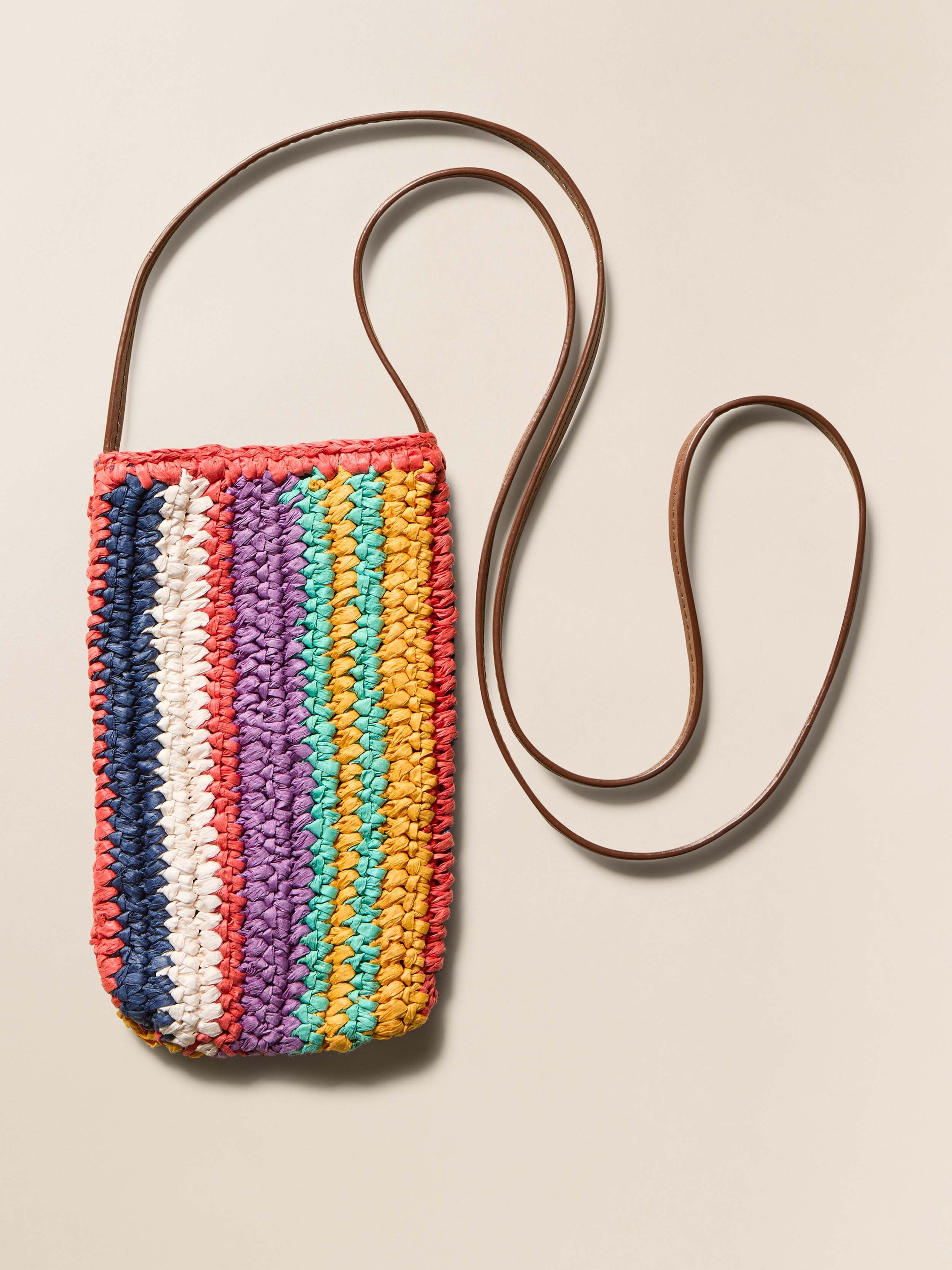 Straw Stripe Crossbody - Rainbow Stripe | Faherty Brand