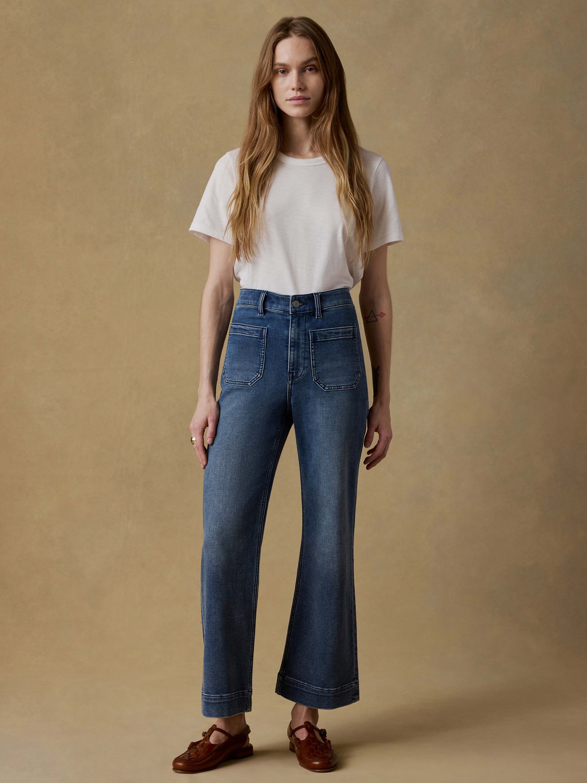 Stretch Terry Patch Pocket Ankle Pant - Riverton | Faherty Brand