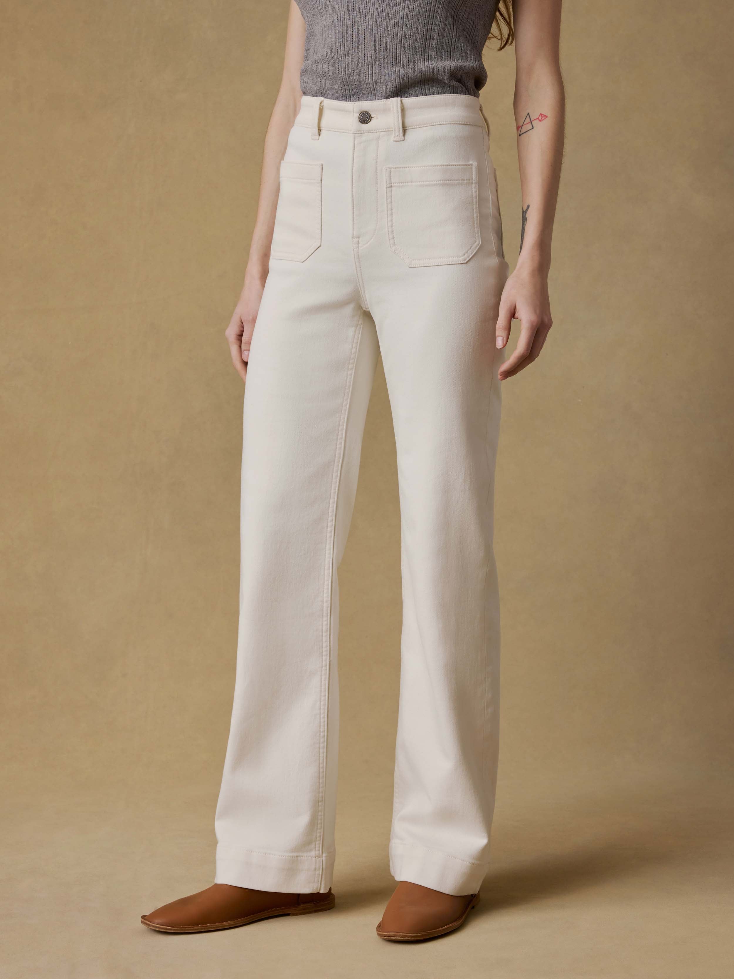 Stretch Terry Patch Pocket Pant - Egret | Faherty Brand