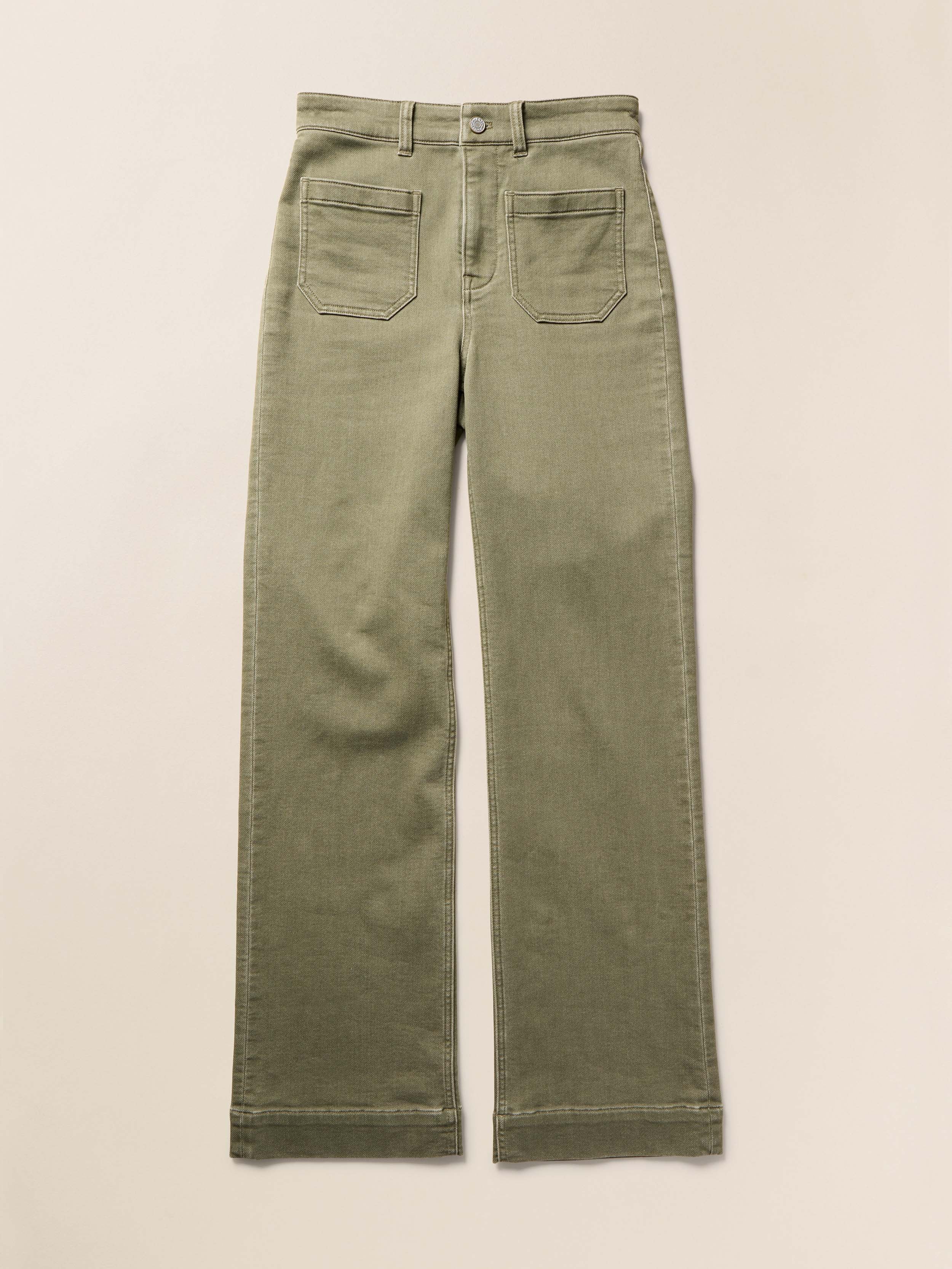 Stretch Terry Patch Pocket Pant - Island Olive | Faherty Brand