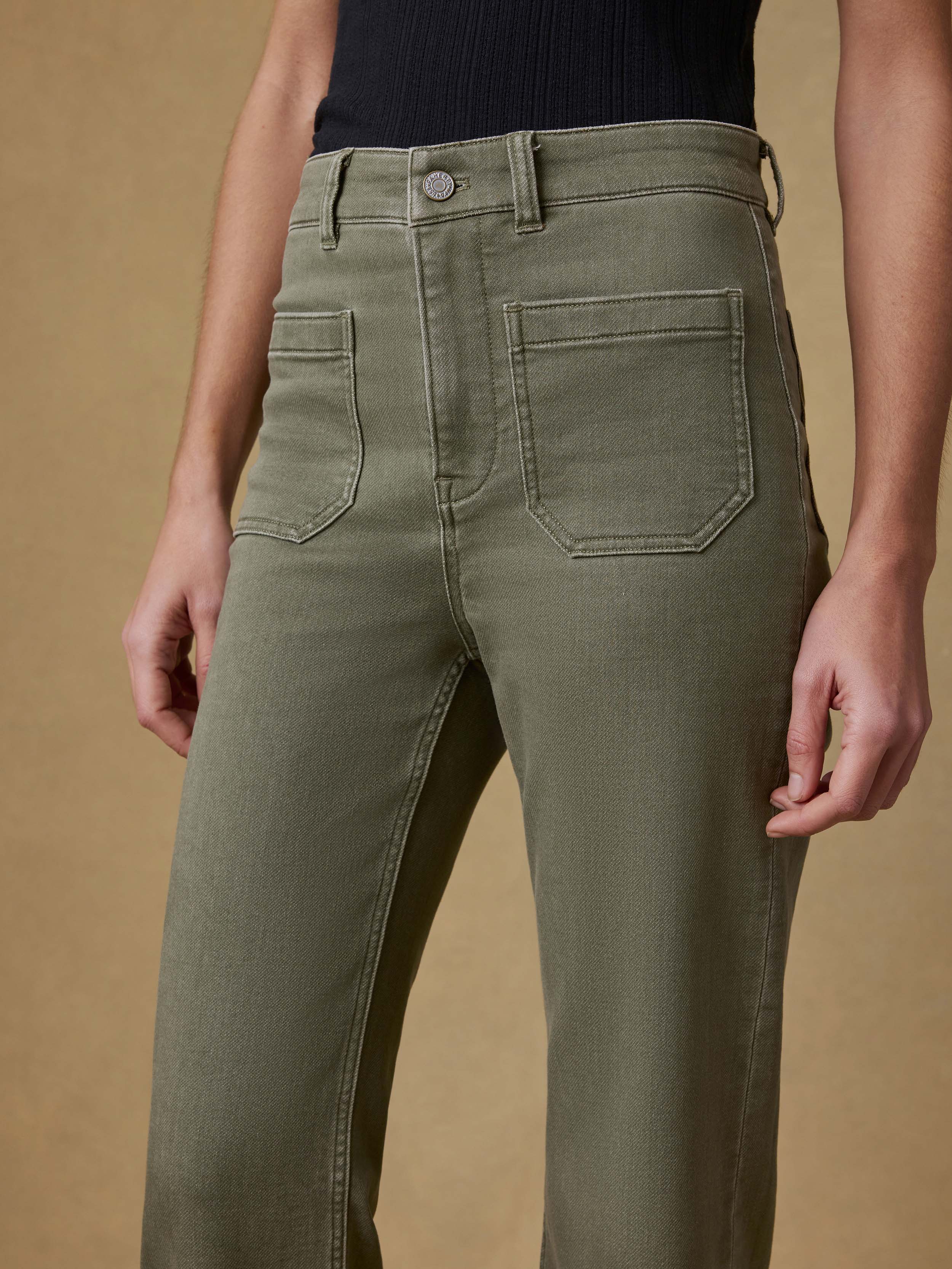 Stretch Terry Patch Pocket Pant - Island Olive | Faherty Brand