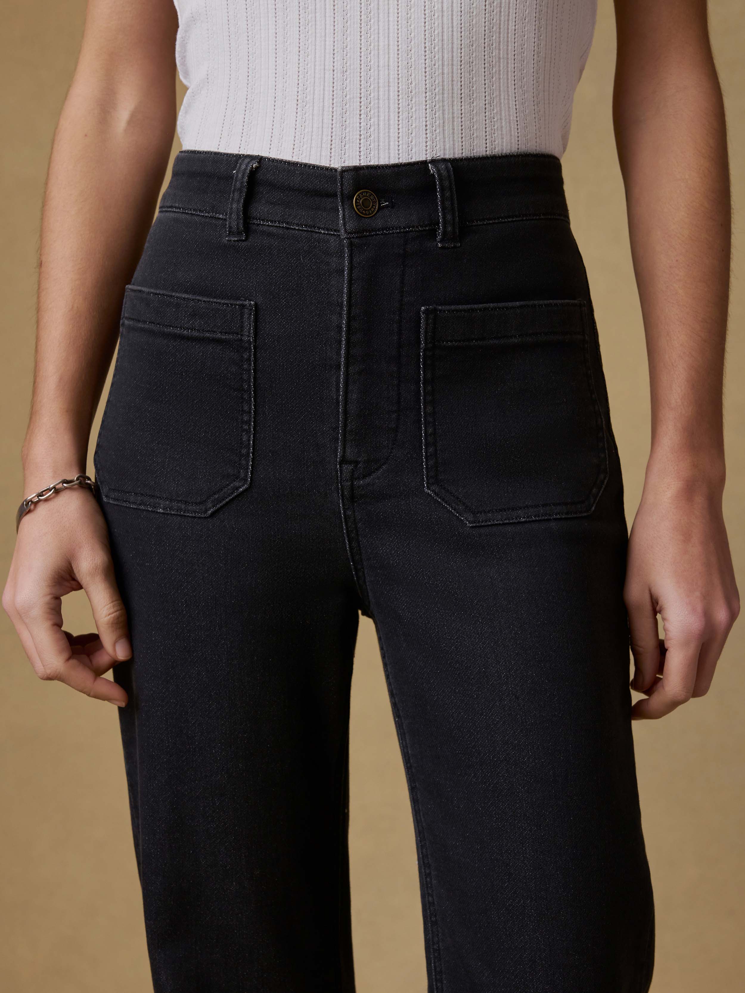 Stretch Terry Patch Pocket Pant - Onyx Black | Faherty Brand