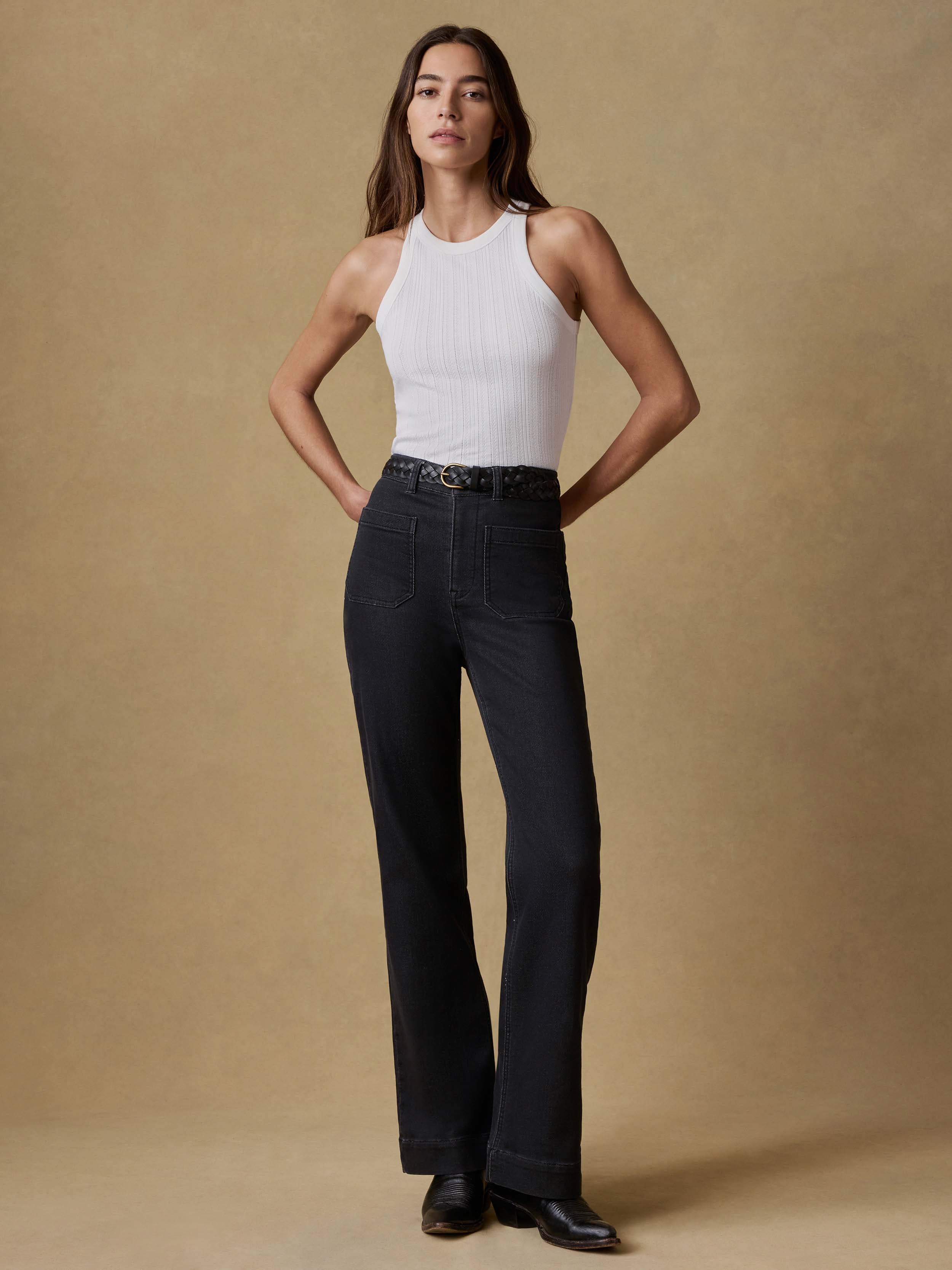 Stretch Terry Patch Pocket Pant - Onyx Black | Faherty Brand