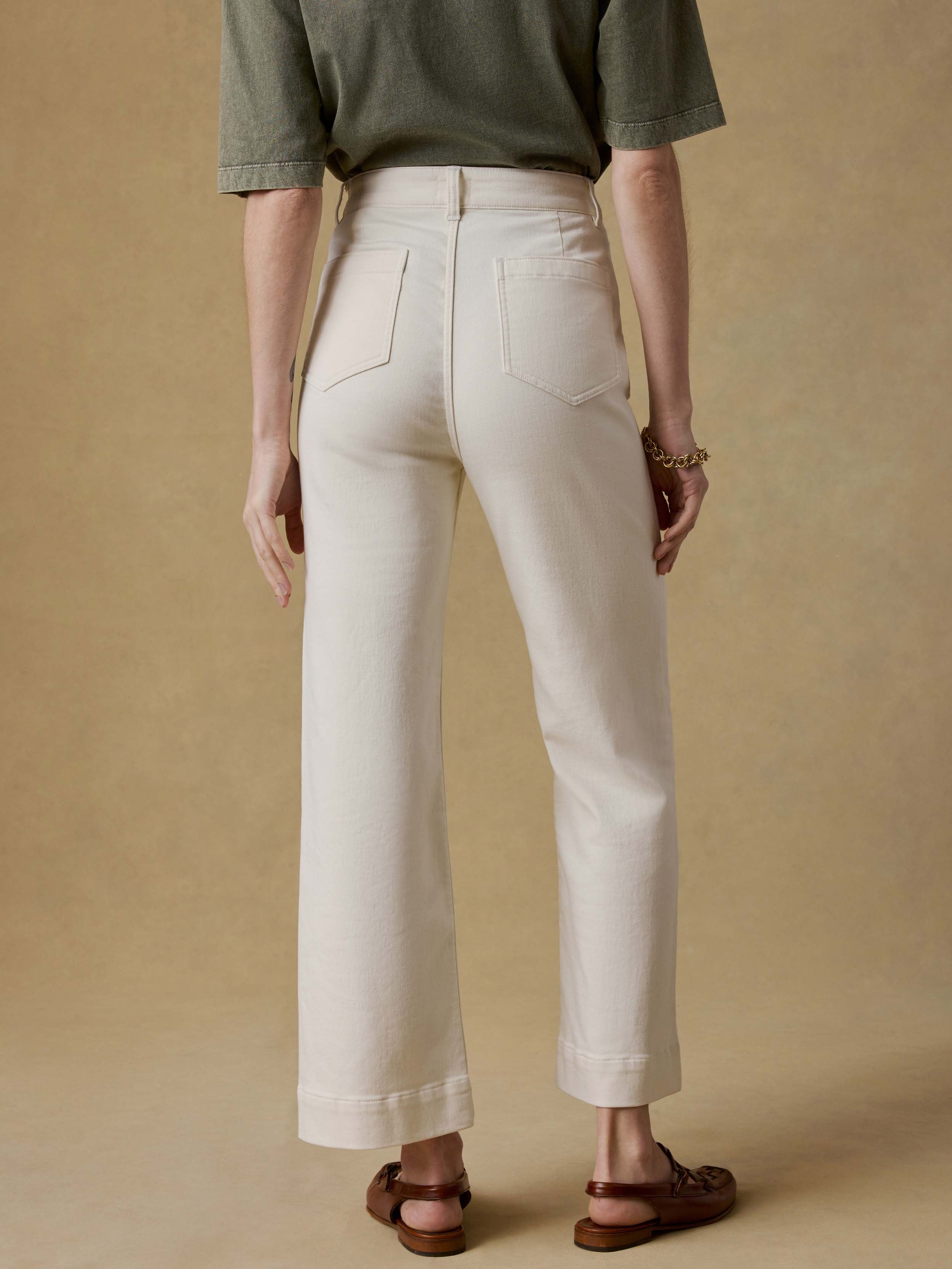 Stretch Terry Patch Pocket Ankle Pant - Egret | Faherty Brand