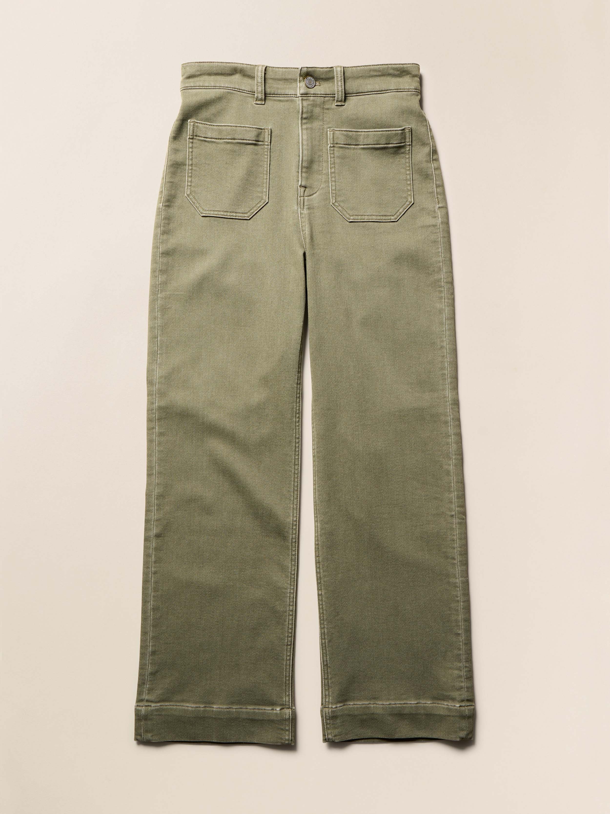 Stretch Terry Patch Pocket Ankle Pant - Island Olive | Faherty Brand