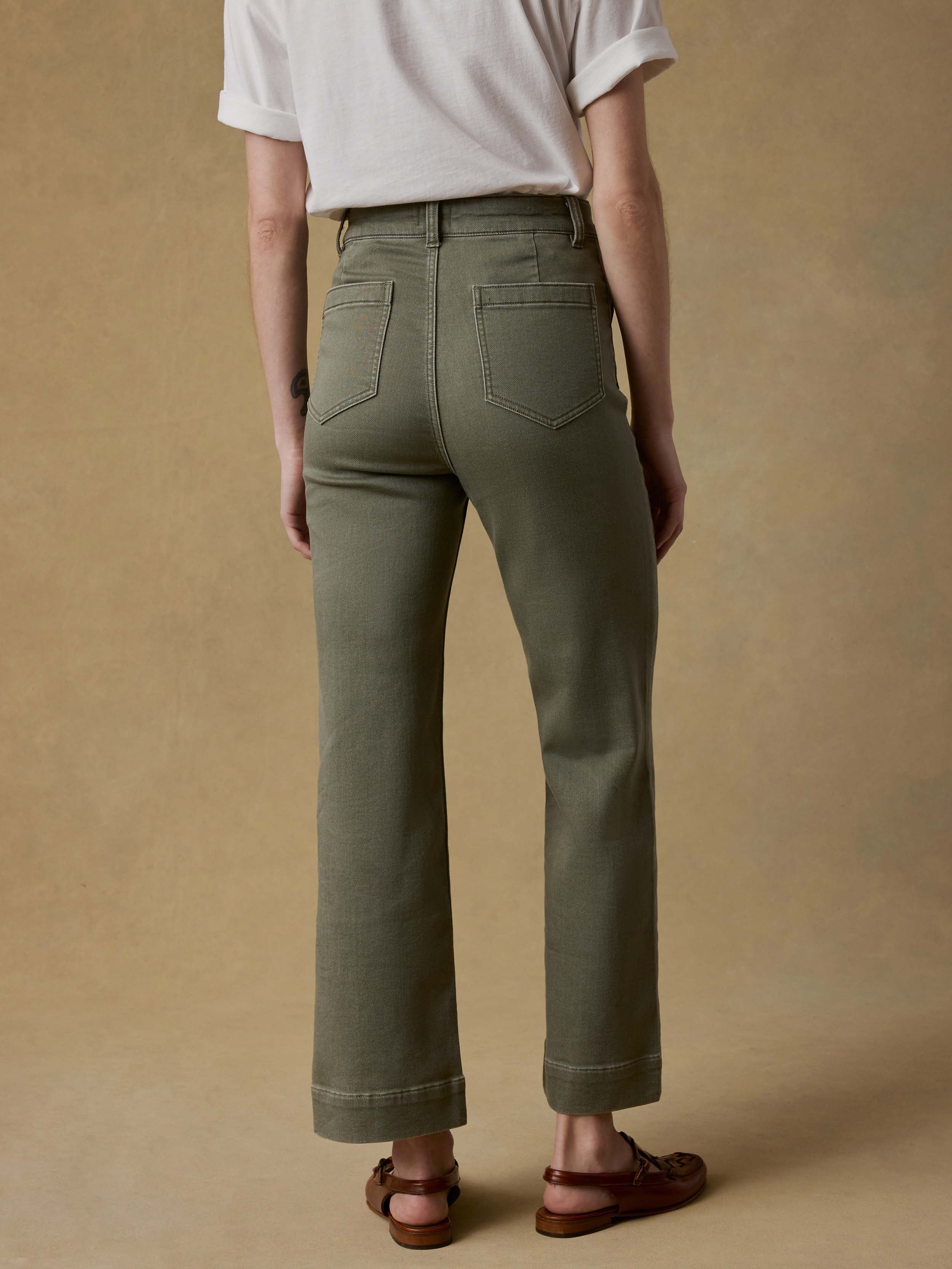Stretch Terry Patch Pocket Ankle Pant - Island Olive | Faherty Brand