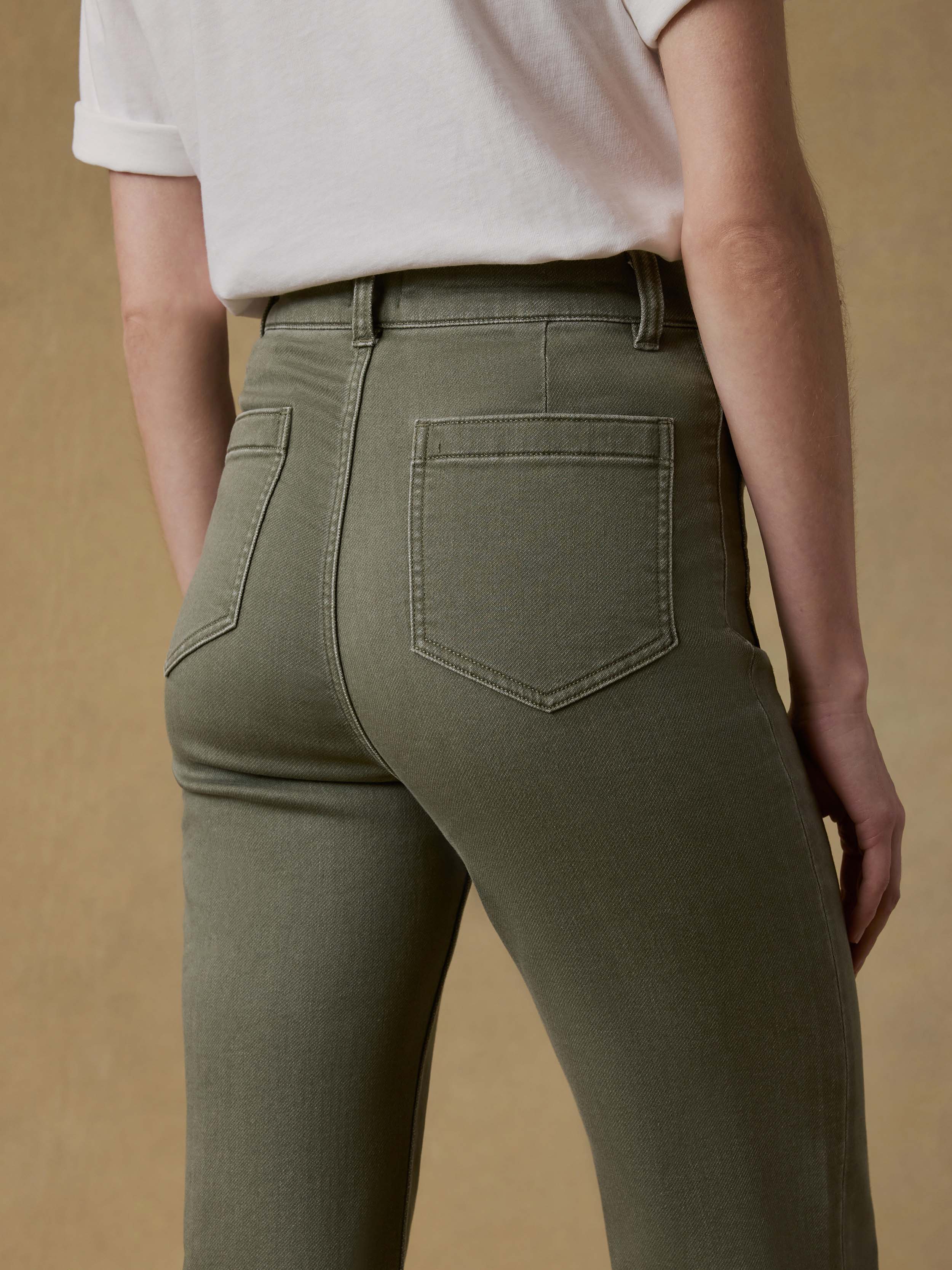Stretch Terry Patch Pocket Ankle Pant - Island Olive | Faherty Brand
