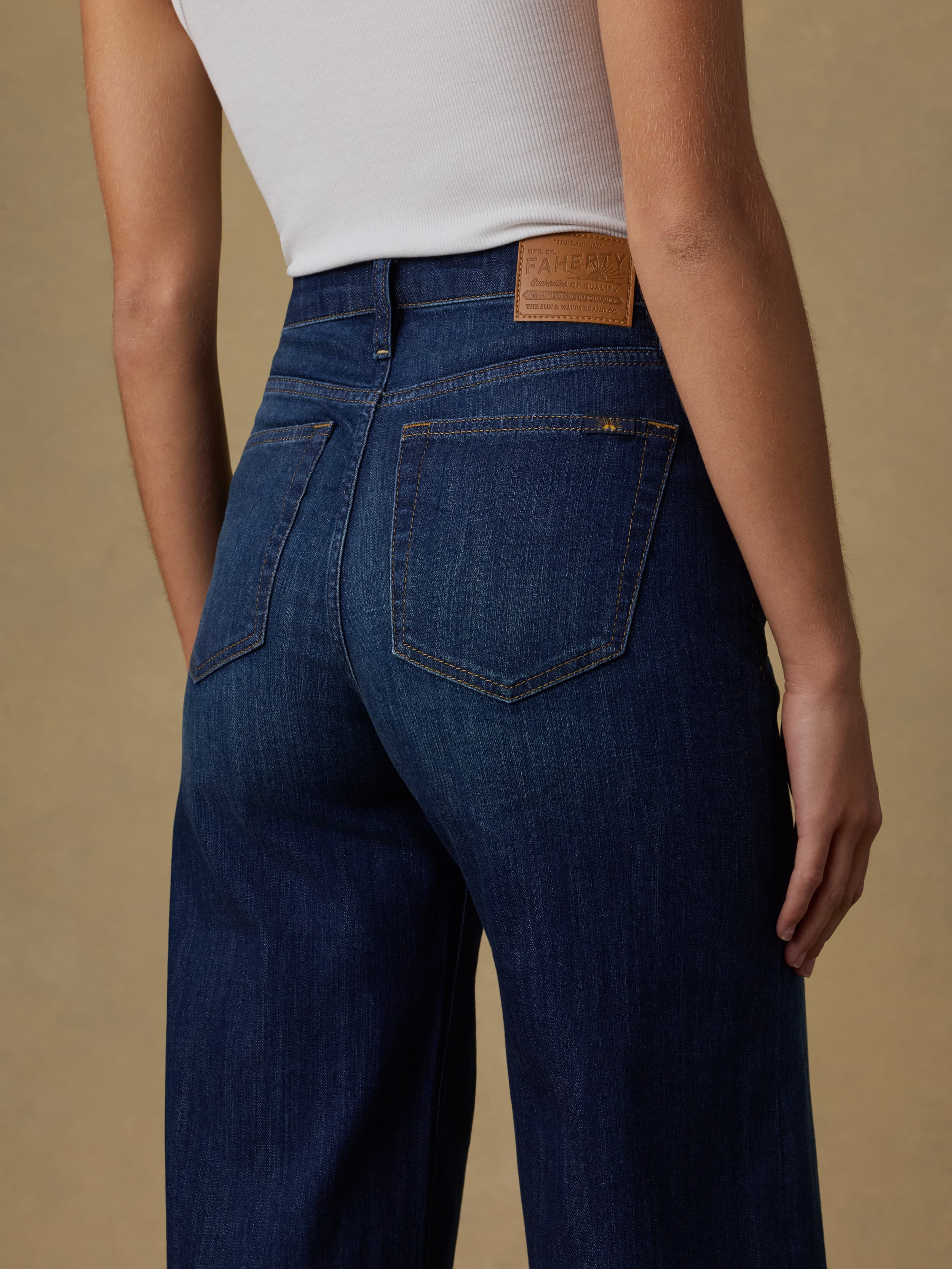 Saturday Denim Wide Leg - Dark Sea Wash | Faherty Brand