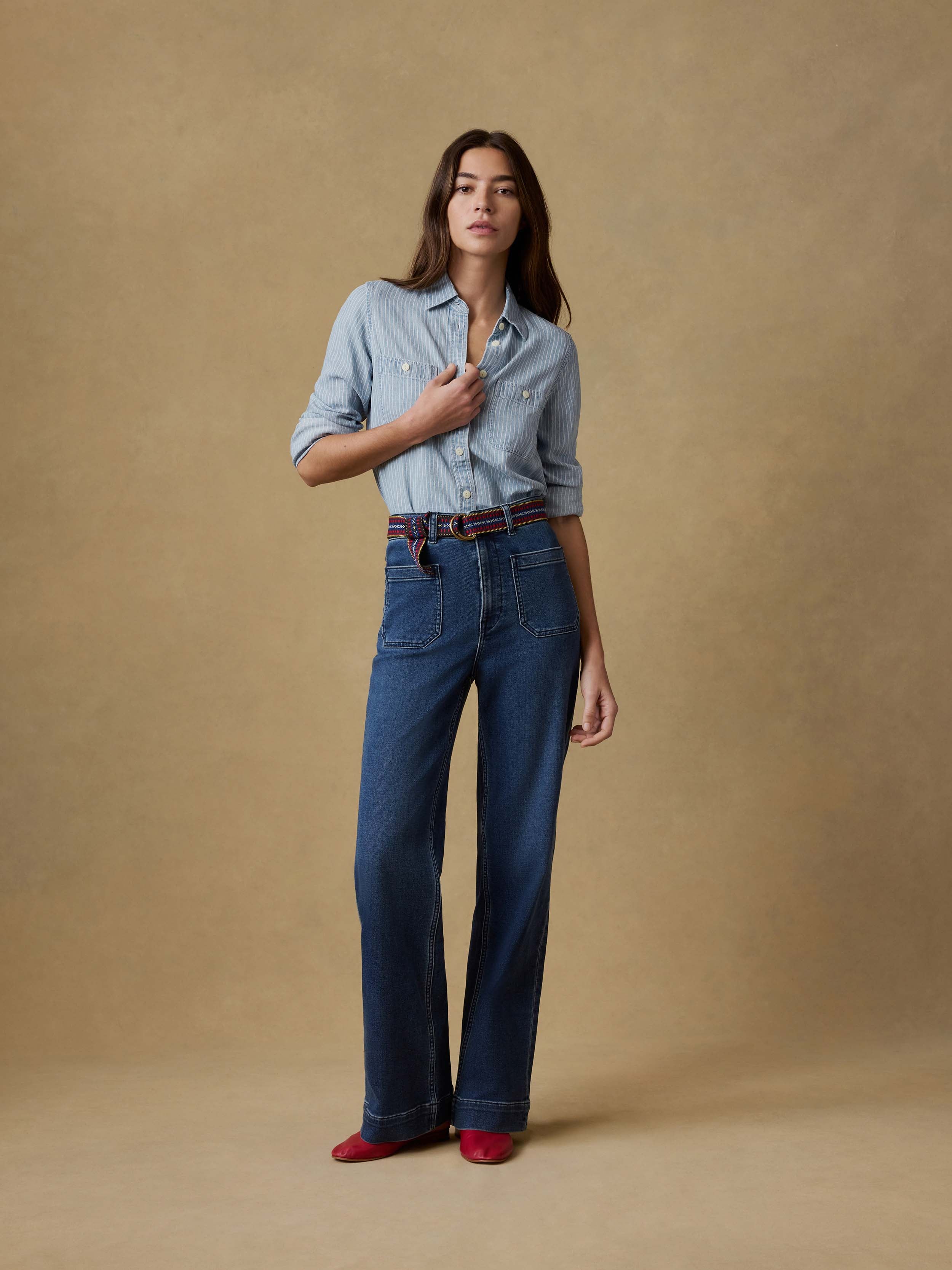 Stretch Terry Patch Pocket Pant - Creekstone Wash | Faherty Brand